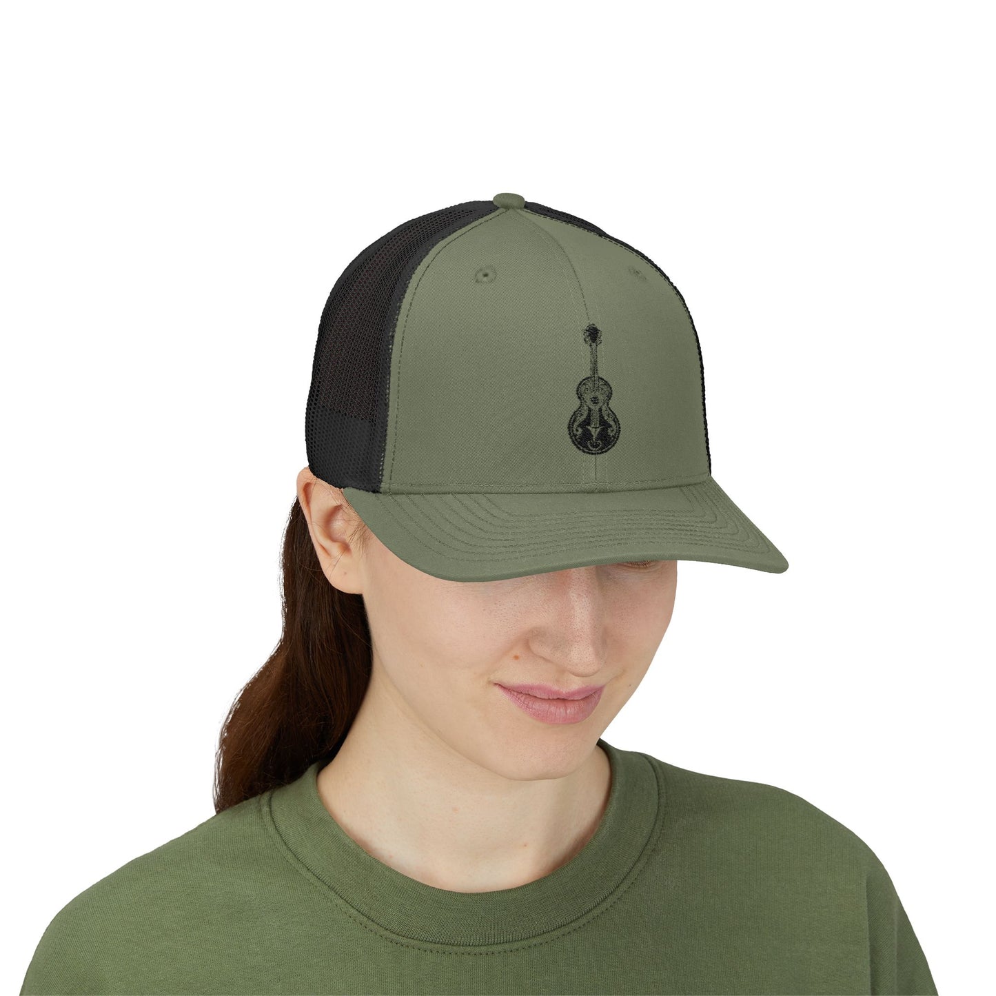 Guitar Lover Snapback Trucker Cap, Stylish Hat for Musicians, Acoustic Guitar Gift, Summer Music Festival Must-Have