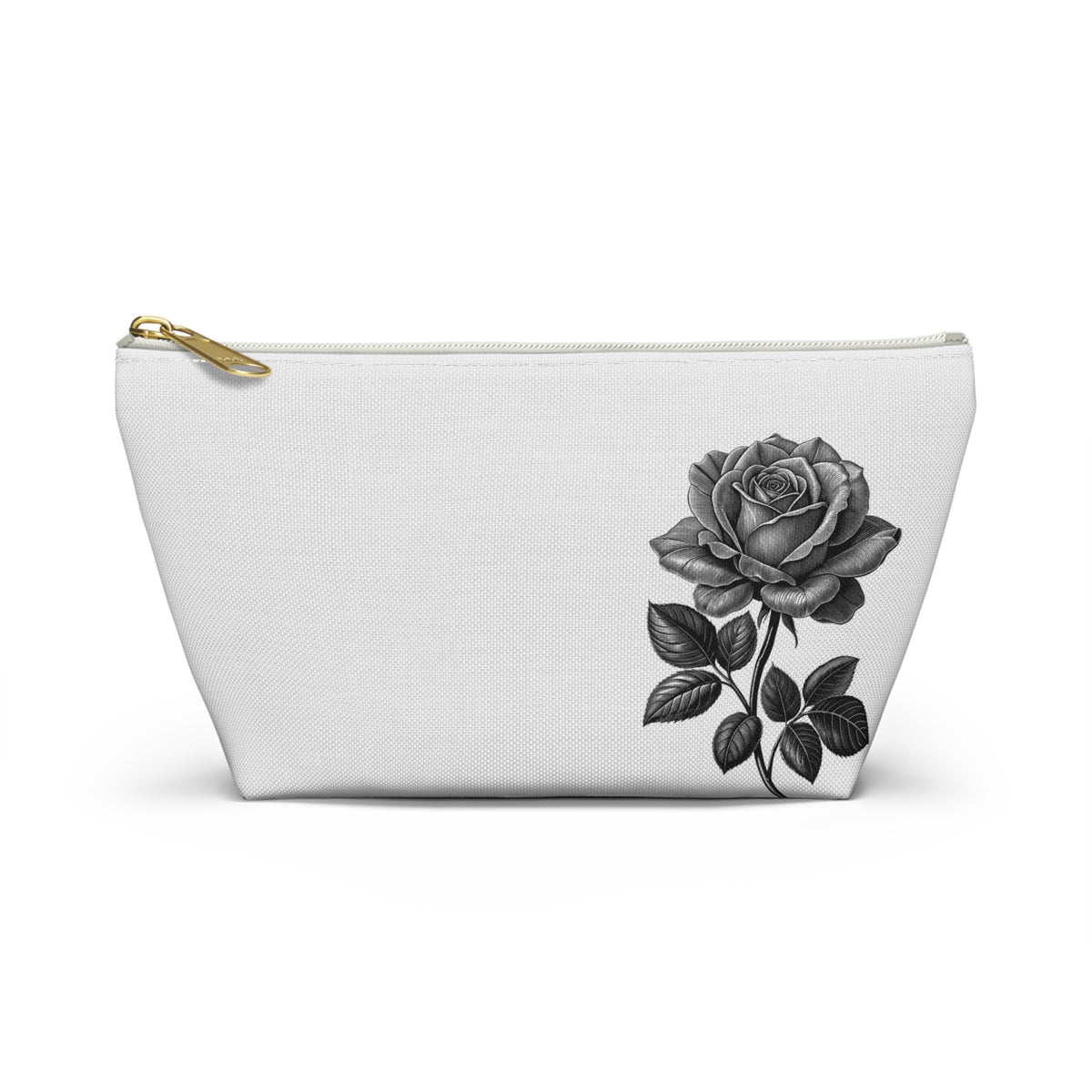 Black Rose Accessory Pouch | Makeup Bag | Travel Organizer | Gift for Her | Floral Design | Elegant Storage