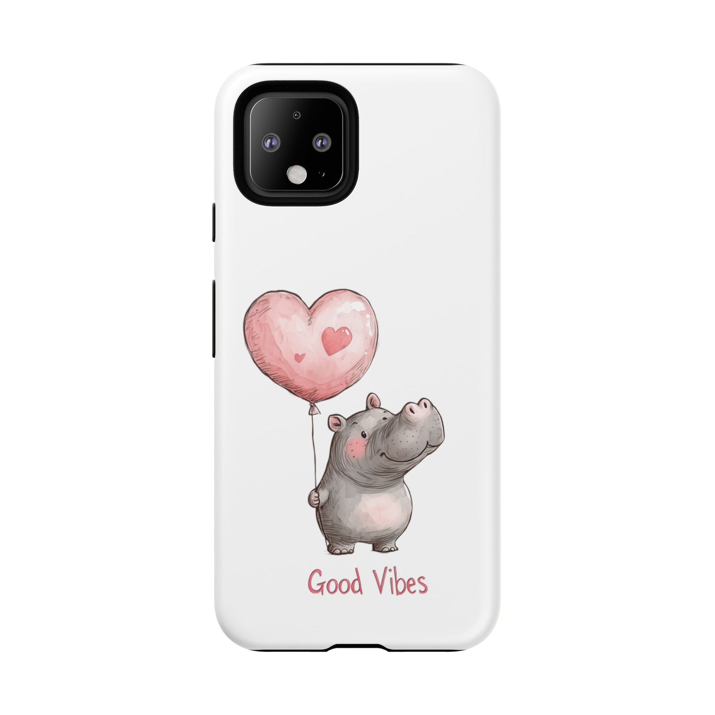 Cute Hippo Phone Case - Good Vibes Design, Animal Lover Gift, Fun Accessory, Birthday Present, Phone Accessories