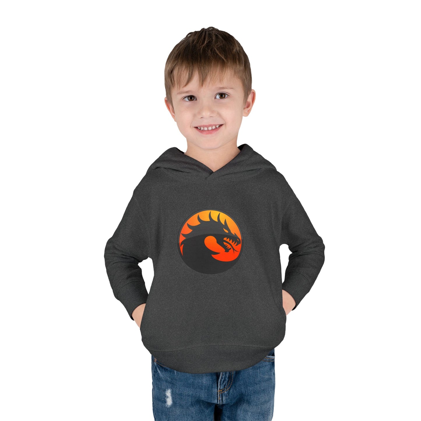 Toddler Fleece Hoodie with Dragon Design, Cozy Kids Pullover, Perfect for Playtime, Birthday Gift, Halloween Costume, Dragon Lover Apparel
