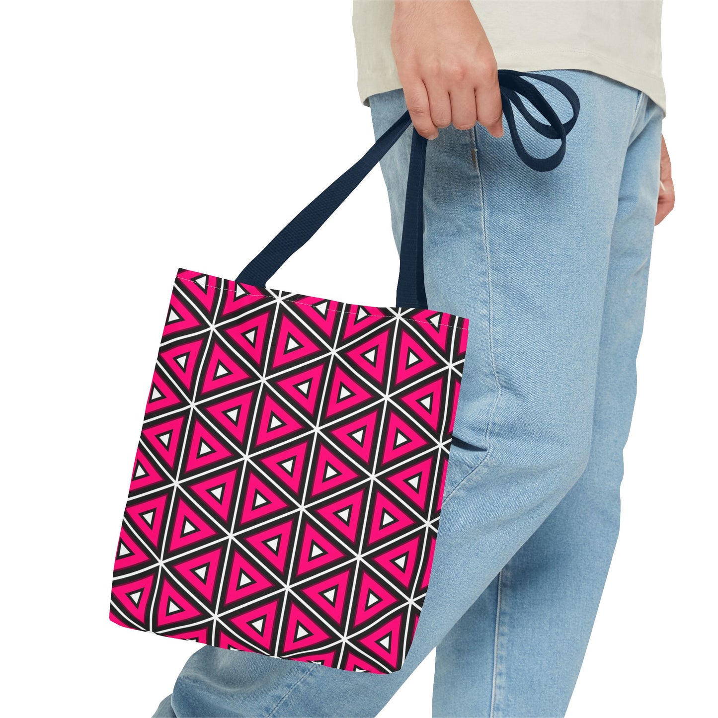 Vibrant Geometric Tote Bag, Trendy Shopping Tote, Cute Carry-All