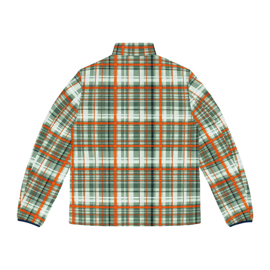 Stylish Men's Plaid Puffer Jacket, Outdoor Wear, Casual Style, Fall Fashion, Gift for Him, Winter Layering