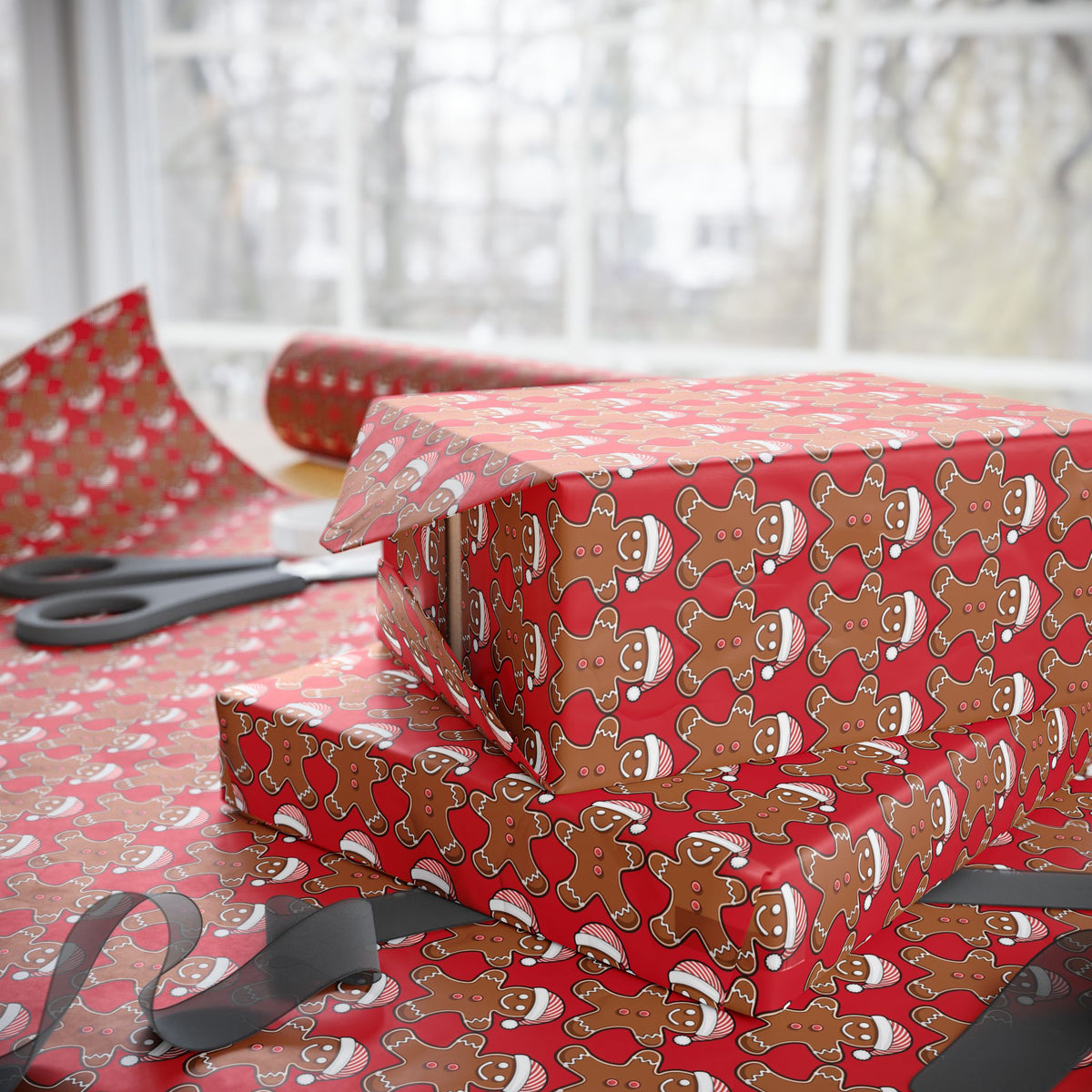 Gingerbread Holiday Wrapping Paper Roll