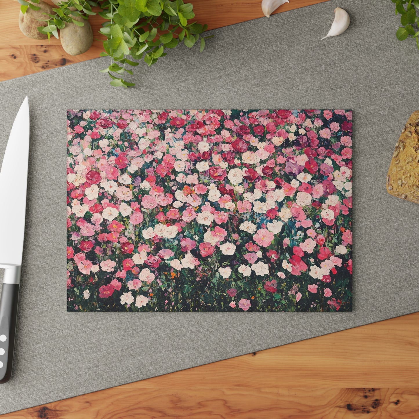 Floral Glass Cutting Board - Perfect for Kitchen Decor, Wedding Gifts, Home Cooking, Culinary Art, Decorative Kitchenware