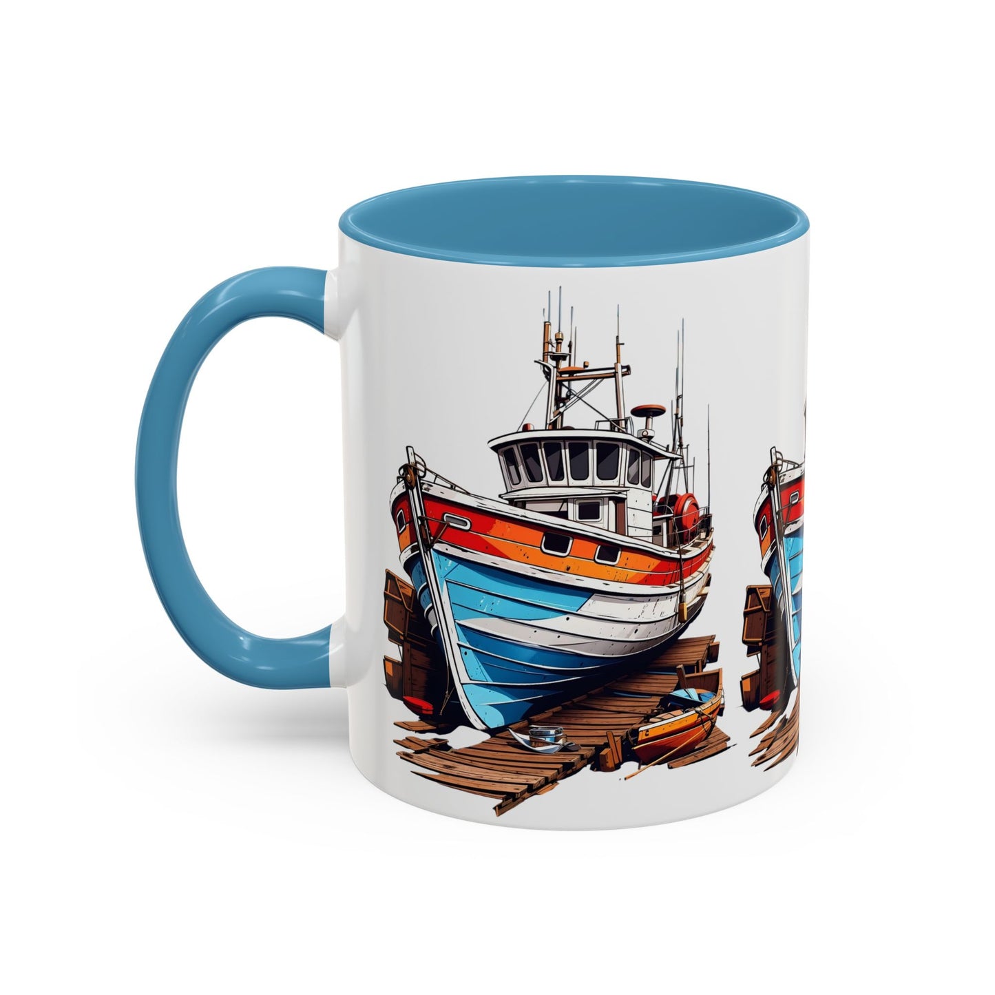 Nautical Accent Coffee Mug | Perfect for Boat Lovers, Sailor Gifts, Coastal Decor, Unique Gift Idea, Custom Artwork Mug