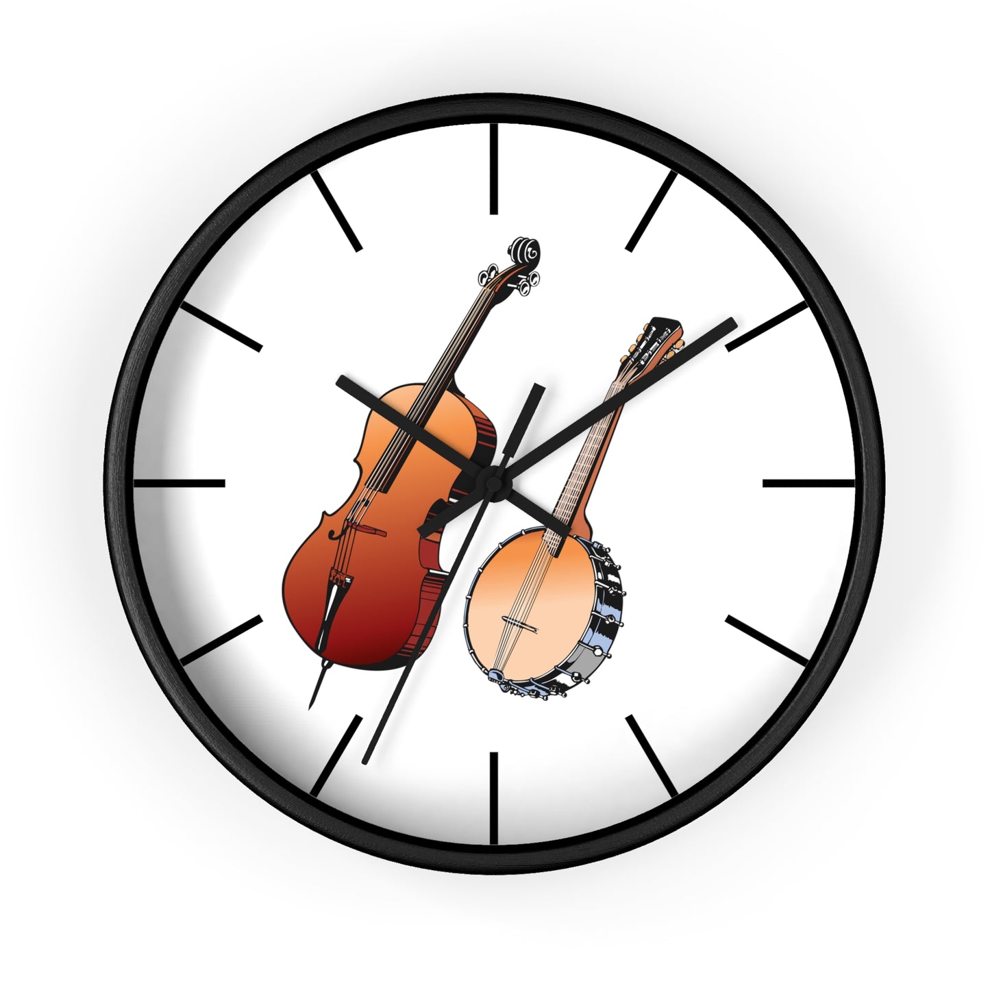 Musical Instruments Wall Clock, Rustic Home Decor, Gift for Musicians, Unique Wall Art, Music Lover's Decoration