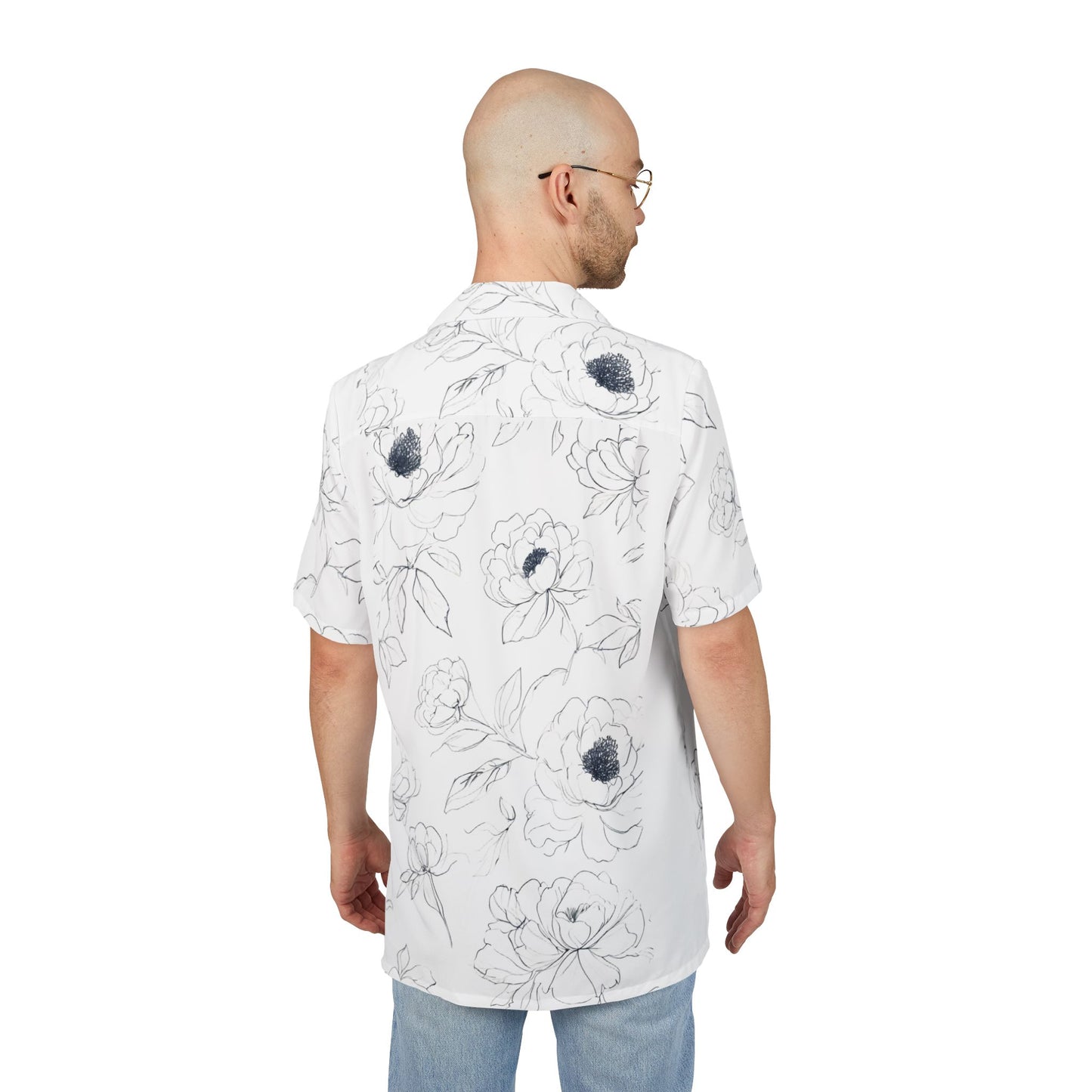 Floral Hawaiian Button-Down Shirt, Beachwear, Summer Outfit, Tropical Style,