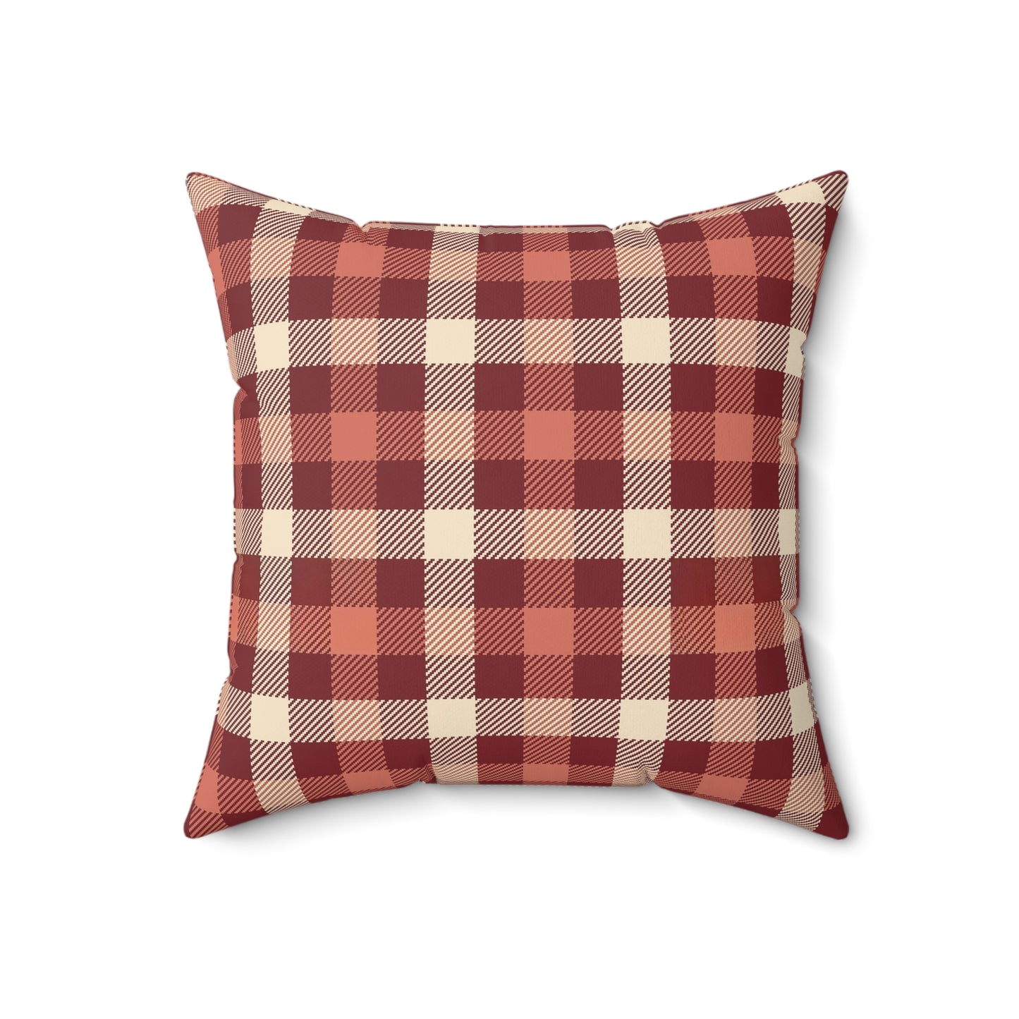 Cozy Plaid Square Pillow, Farmhouse Decor, Rustic Cushion, Autumn Throw Pillow, Gift for Home, Couch Pillow, Living Room Accent