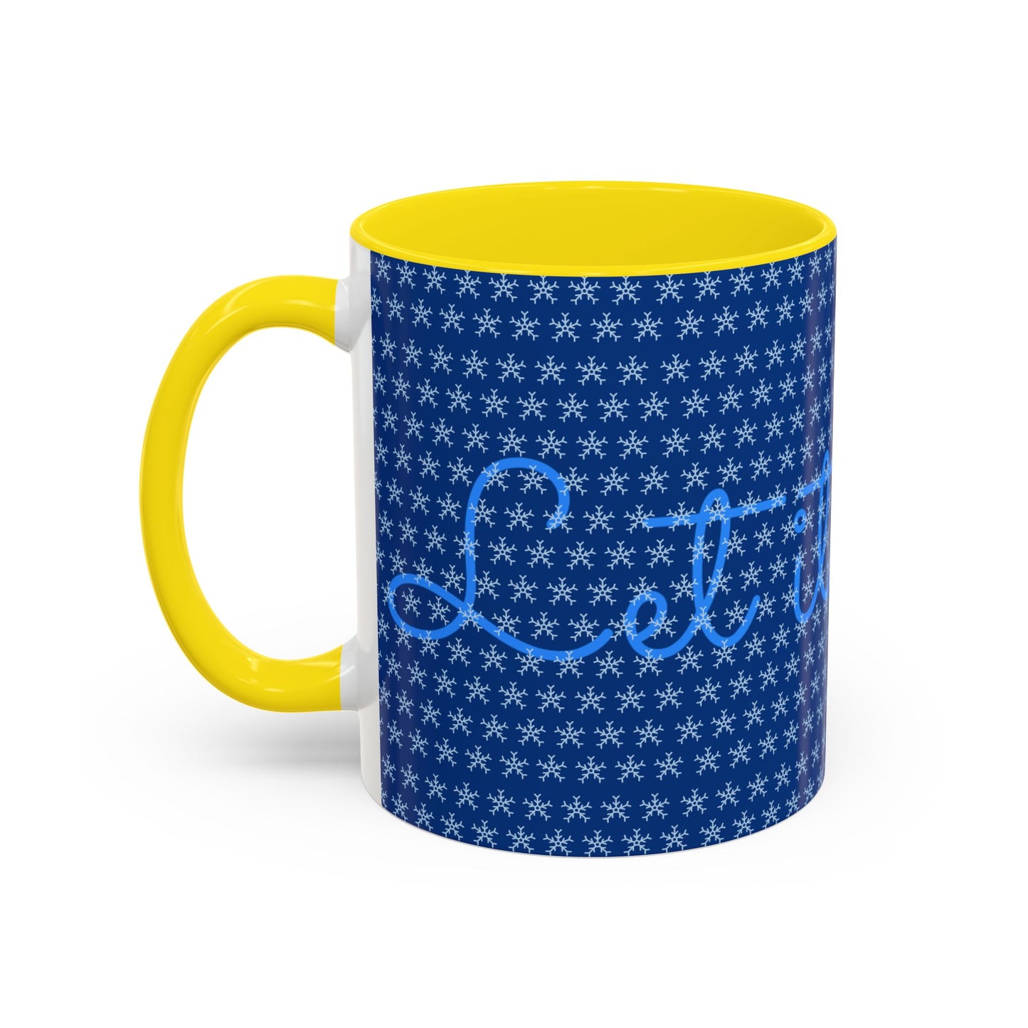 Snowy Night Accent Coffee Mug - Cozy Winter Drinkware, Seasonal Gifts, Holiday Décor, Comfortable Sipping, Blue Design