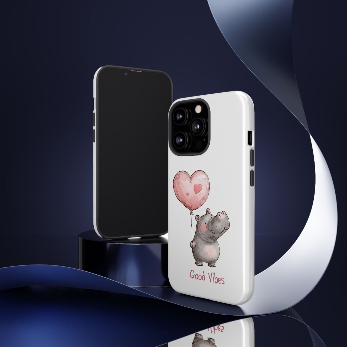 Cute Hippo Phone Case - Good Vibes Design, Animal Lover Gift, Fun Accessory, Birthday Present, Phone Accessories
