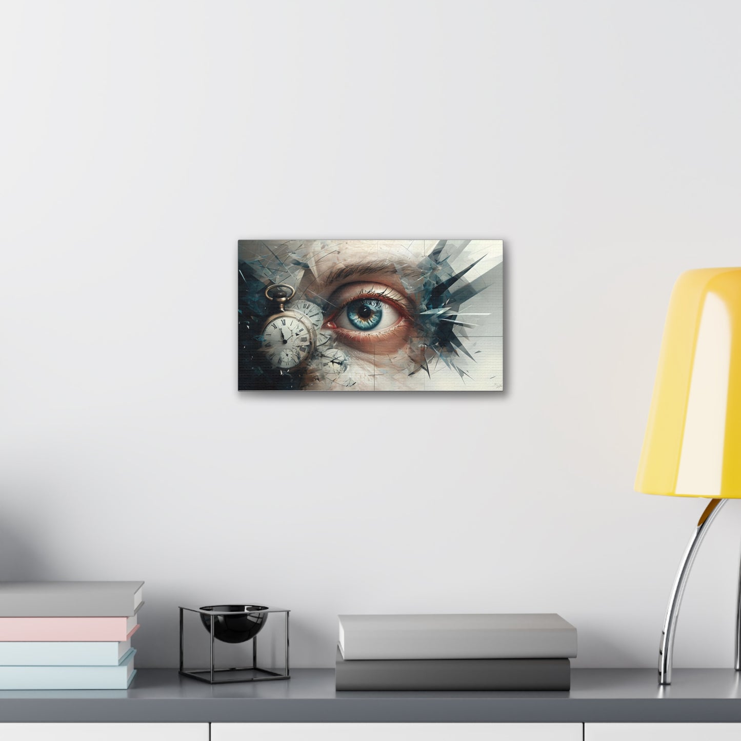 Surreal Canvas Wall Art, Eye with Vintage Clock