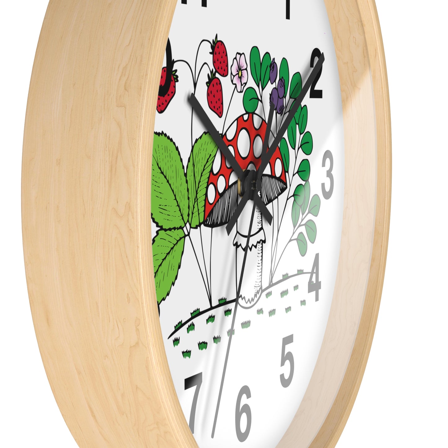 Whimsical Mushroom Wall Clock - Enchanting Home Decor, Boho Aesthetic, Unique Gift for Nature Lovers, Kids Room, Garden Theme