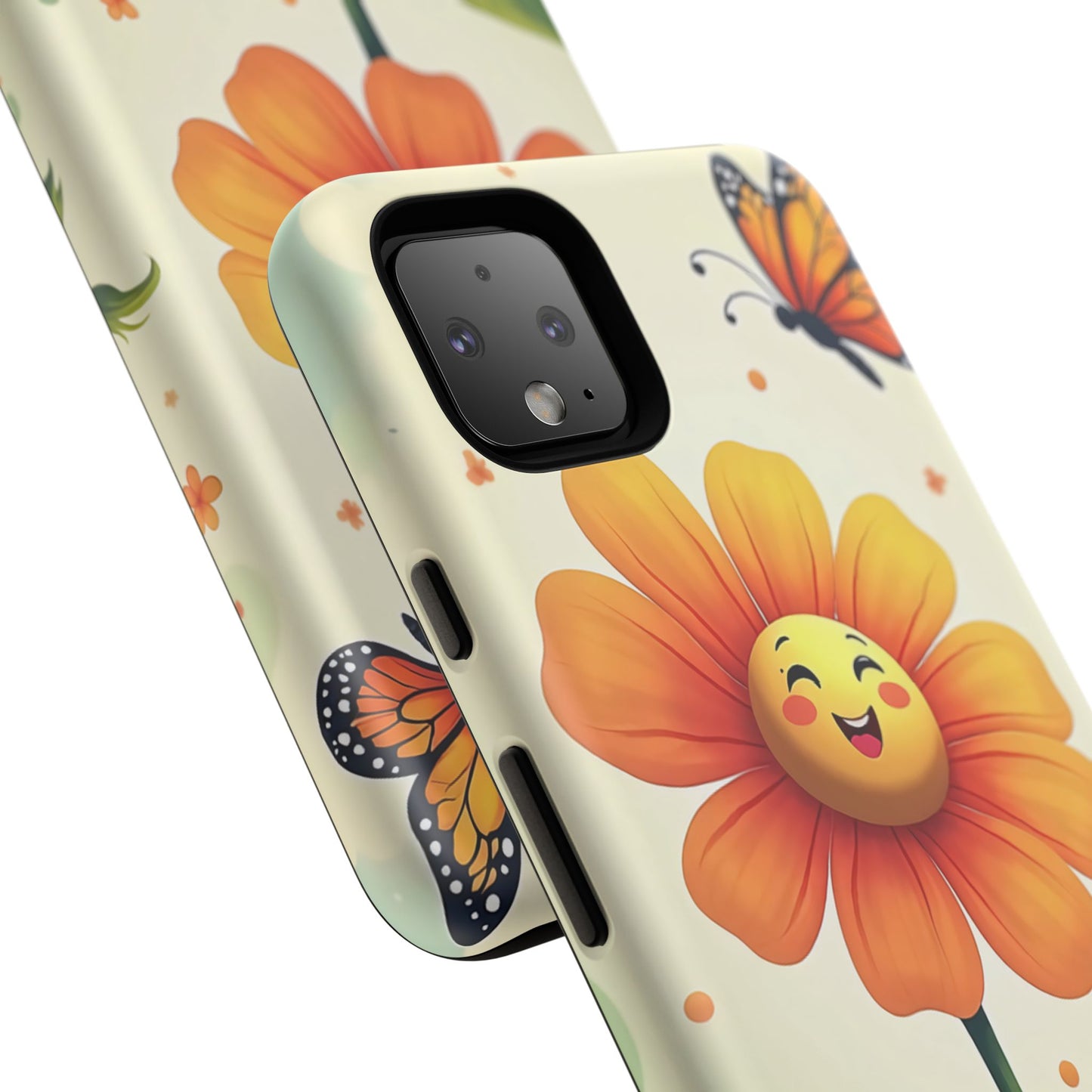 Floral Phone Case with Butterfly Design, Cute Flower Phone Cover for Nature Lovers, Eco-Friendly Gift, Spring Vibes, Birthday Present