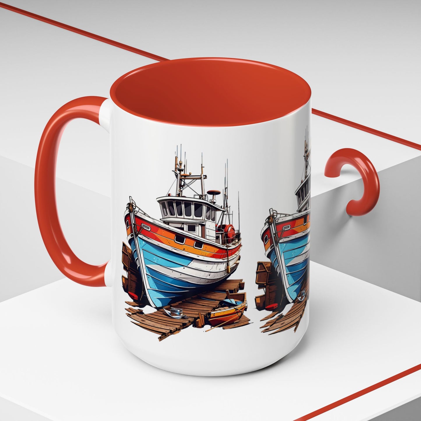 Nautical Accent Coffee Mug | Perfect for Boat Lovers, Sailor Gifts, Coastal Decor, Unique Gift Idea, Custom Artwork Mug