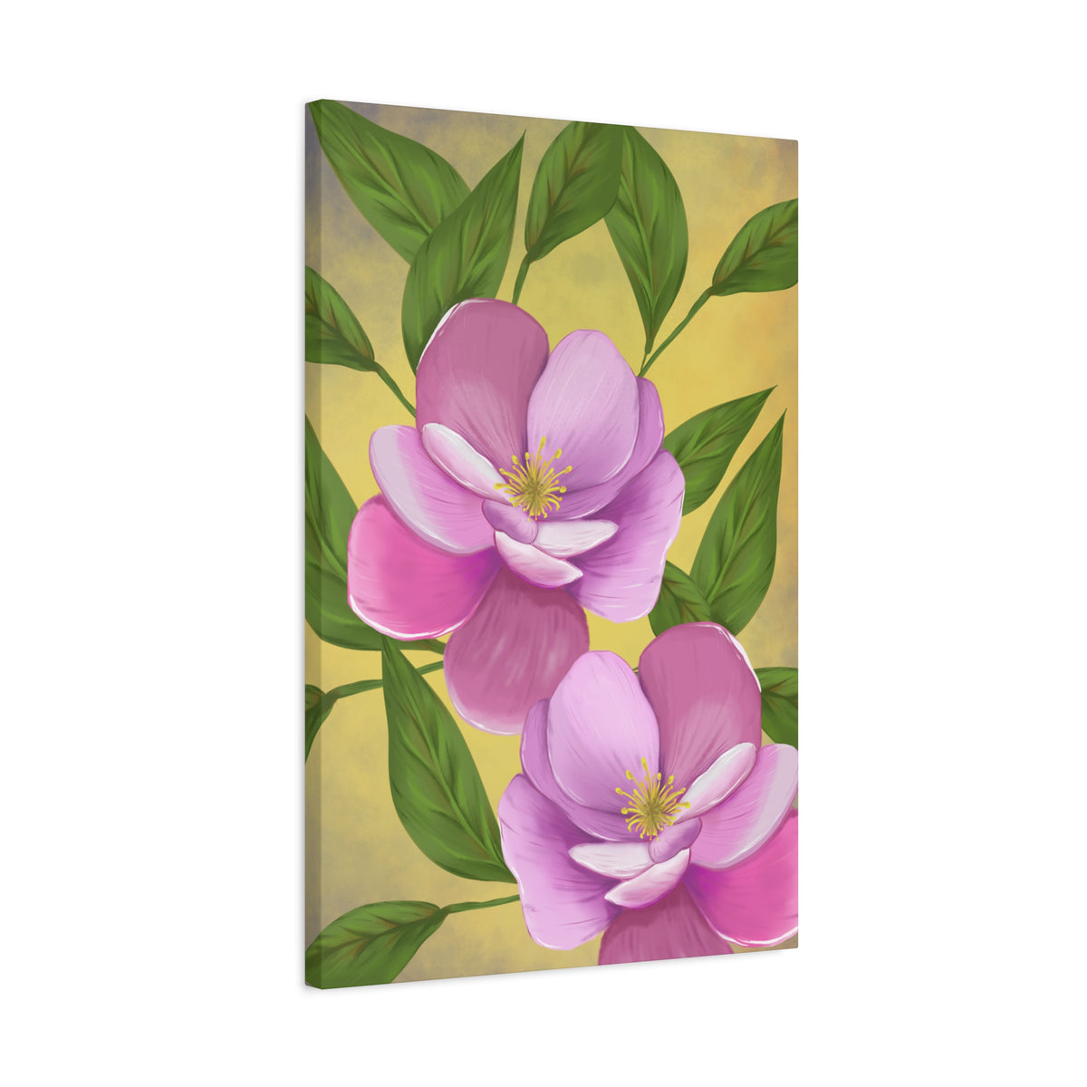 Matte Canvas, Stretched, 1.25" Tulips Pink and Purple Flowers