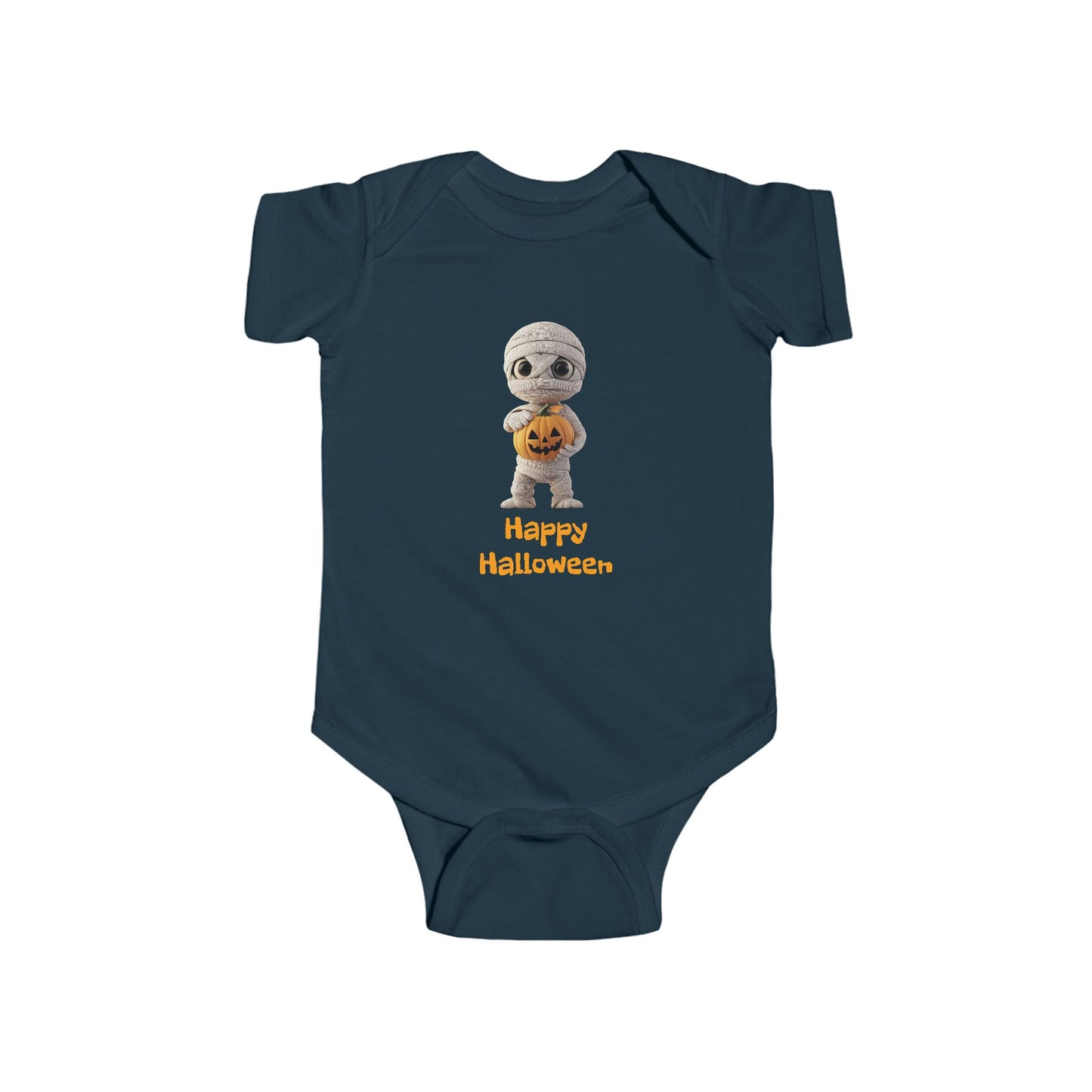 Halloween Infant Bodysuit, Cute Halloween Baby Outfit, Baby Onesie Costume, Mummy Pumpkin Bodysuit, Festive Baby Apparel