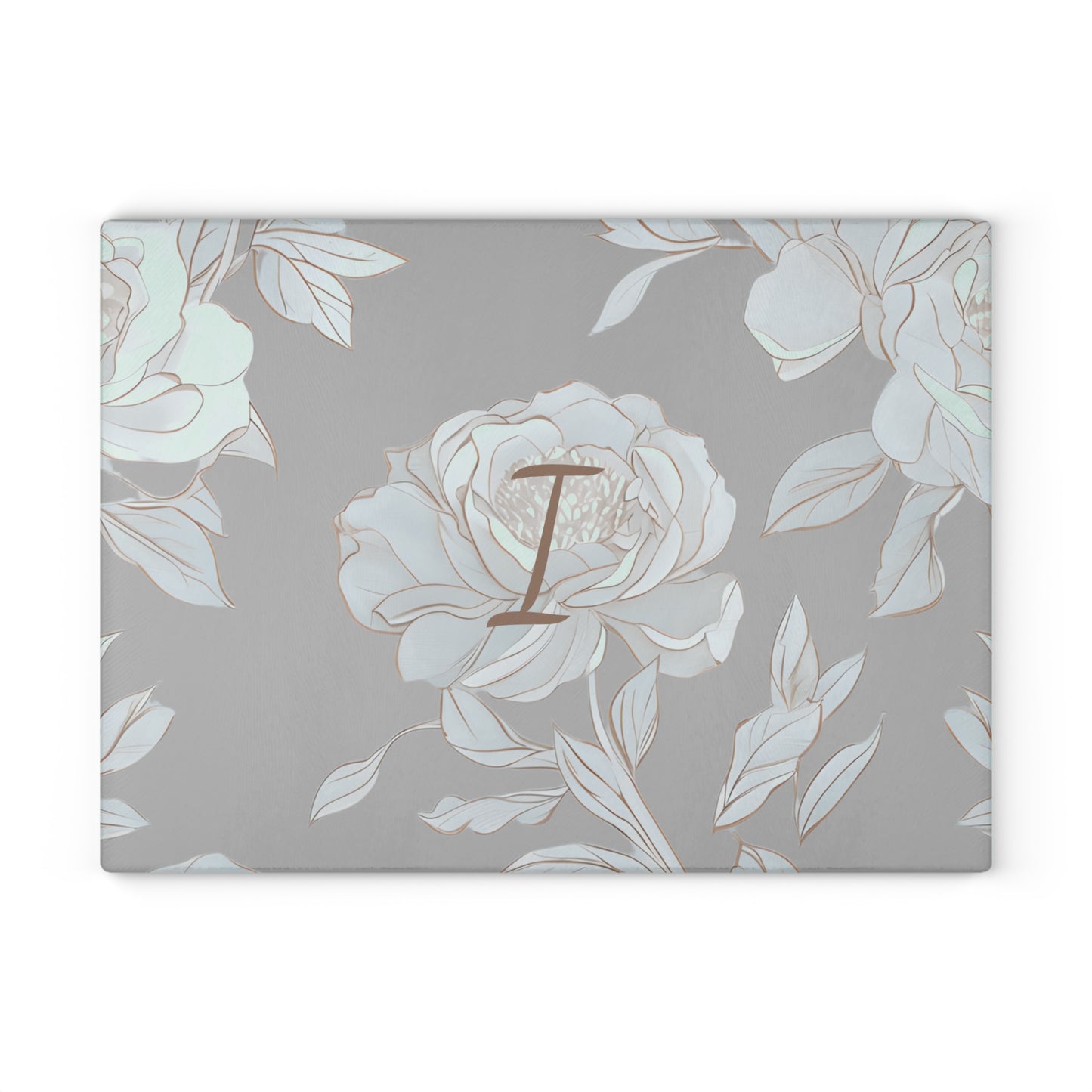 Personalized Floral Glass Cutting Board, Custom Kitchen Decor, Gift for Her, Wedding Gift, Housewarming Present