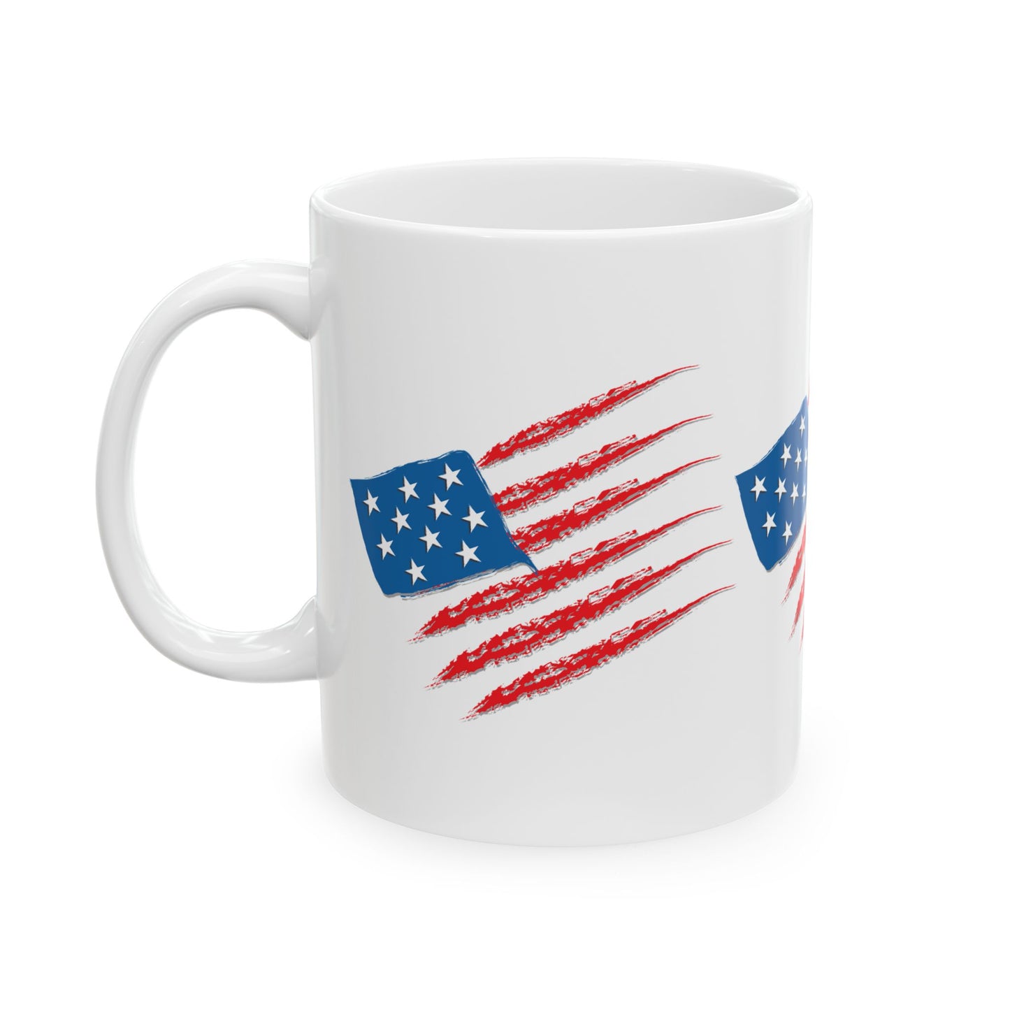 Patriotic Ceramic Mug - 11oz & 15oz - Ideal for July 4th, Memorial Day, Veteran's Day, Gifts for Veterans, Americana Decor