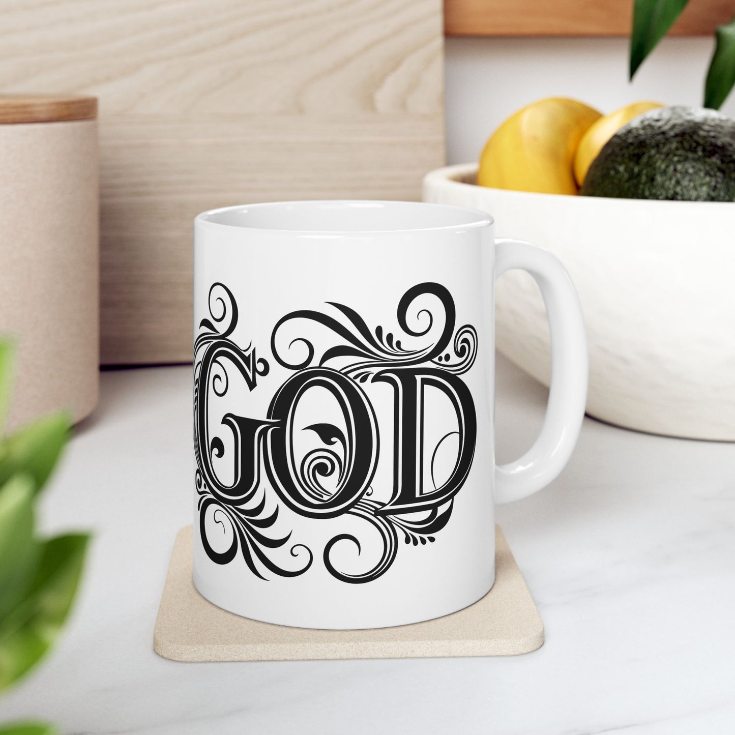 Elegant God Mug for Coffee Lovers, Inspirational Gift, Home Decor, 11oz, 15oz, Spiritual Drinkware, Religious Mug