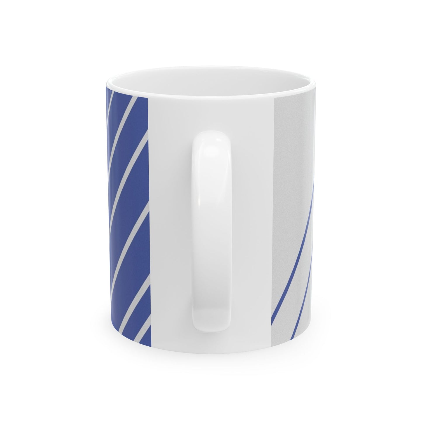 Elegant Blue Stripe Ceramic Mug | Coffee Cup, Tea Mug, Gift for Him/Her, Modern Kitchen Decor, Minimalist Design