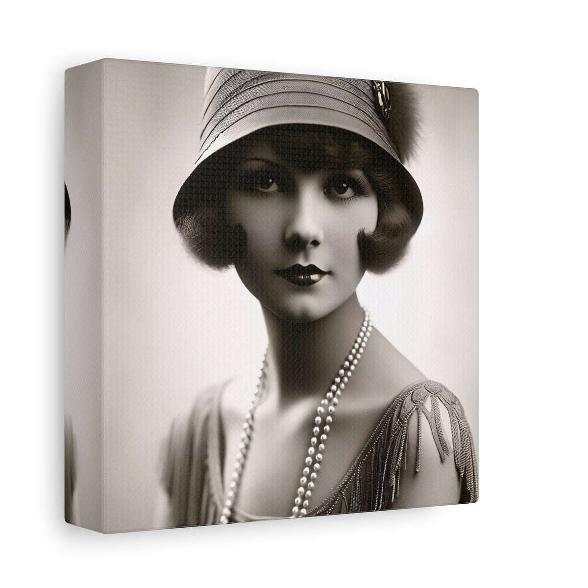 Vintage 1920s Flapper Portrait Canvas