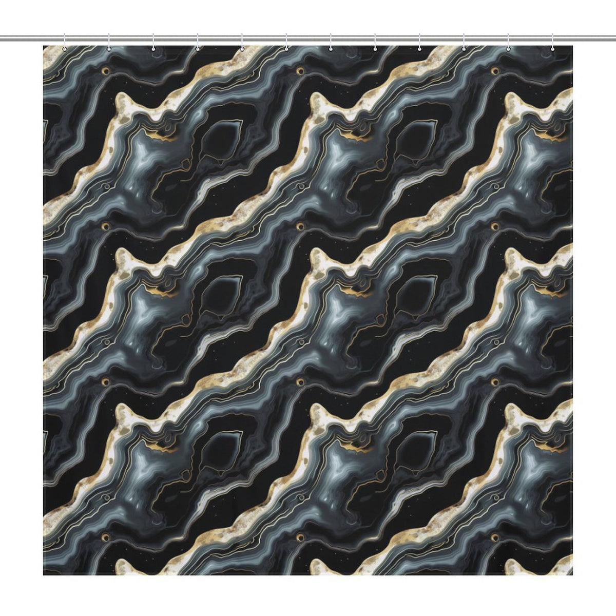 Black Marble Shower Curtain
