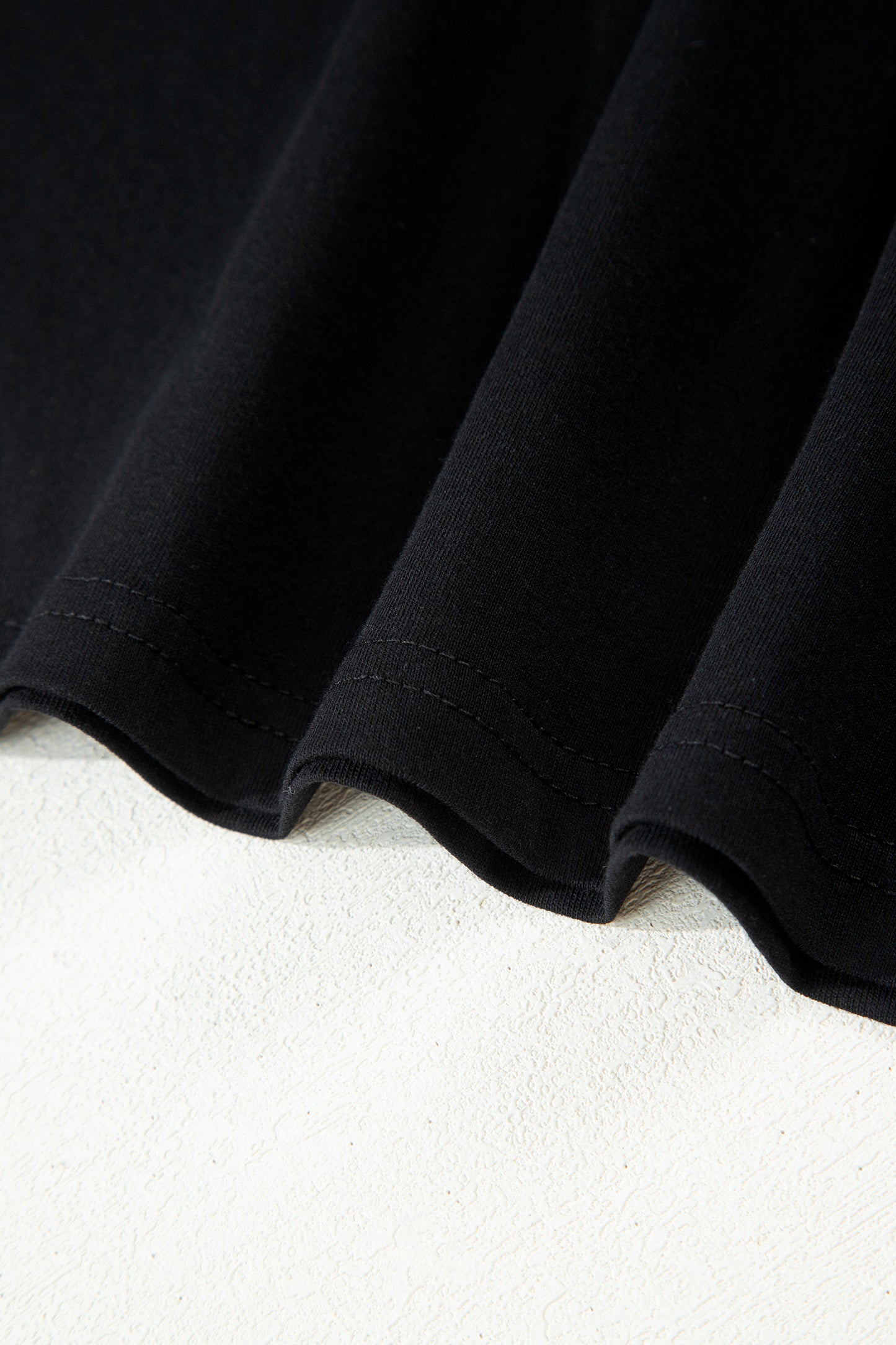Black Leopard Bow Embroidered Cotton Round Neck T Shirt