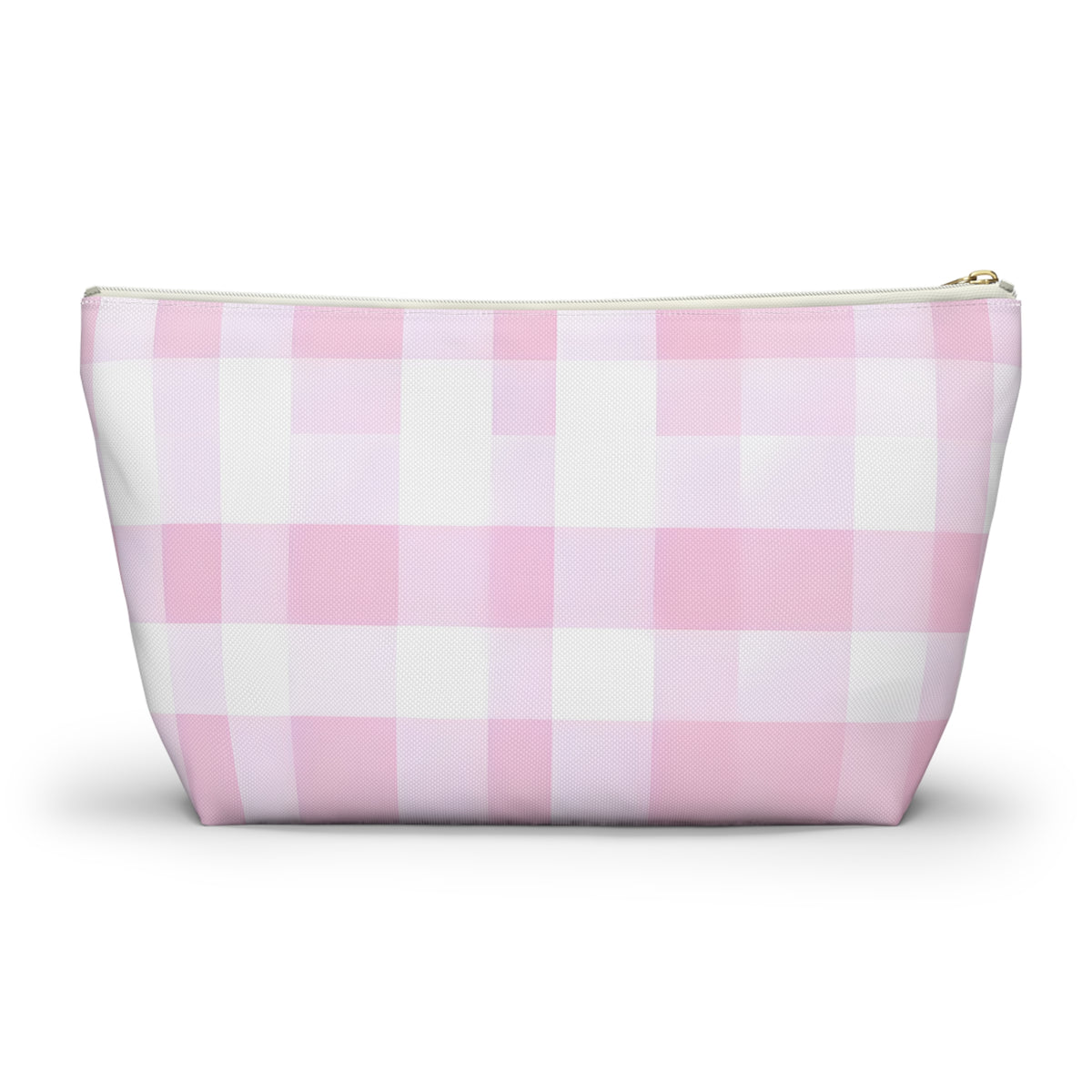 Pink Gingham Accessory Pouch — T‑Bottom Makeup & Toiletry Bag