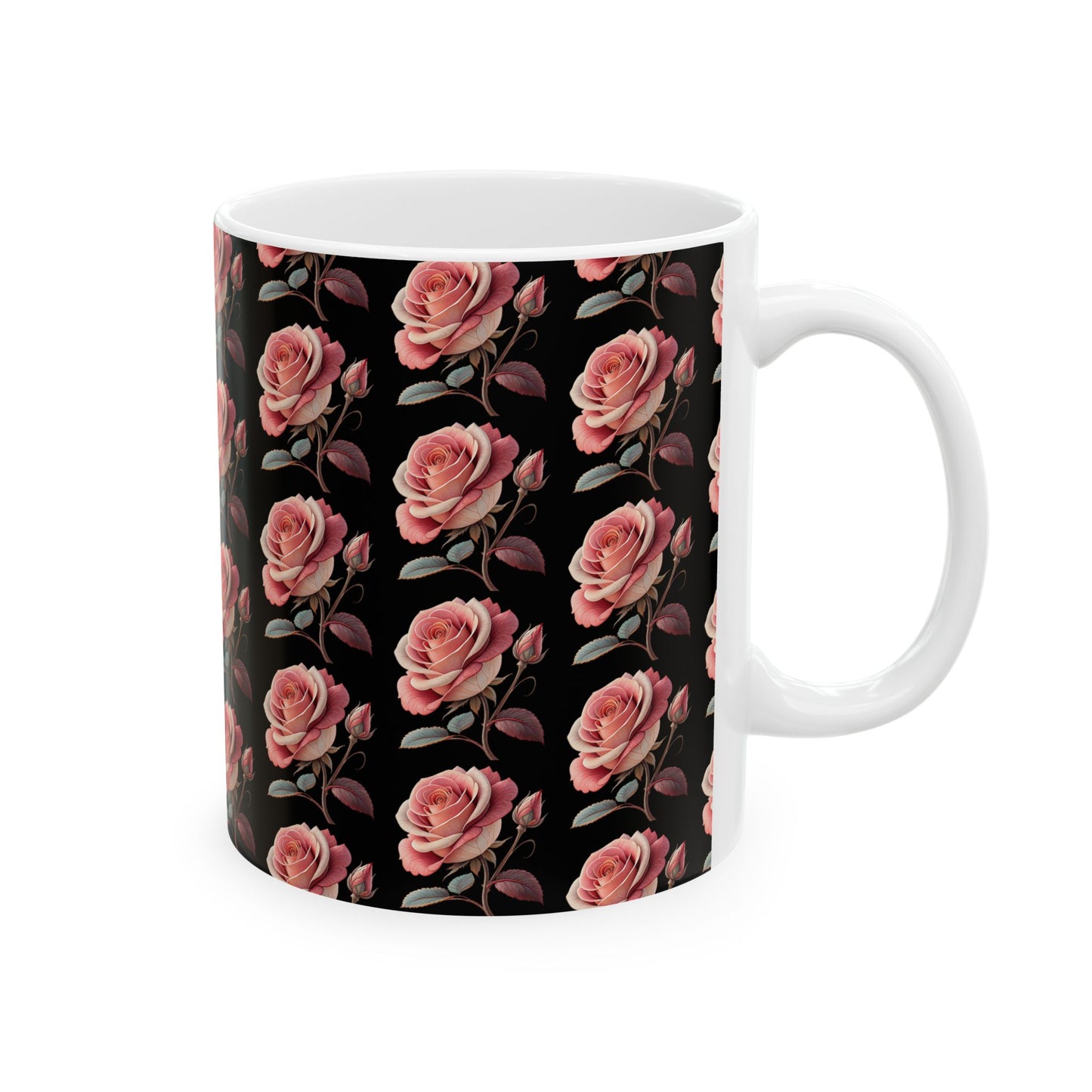 Ceramic Mug, (11oz, 15oz) Roses