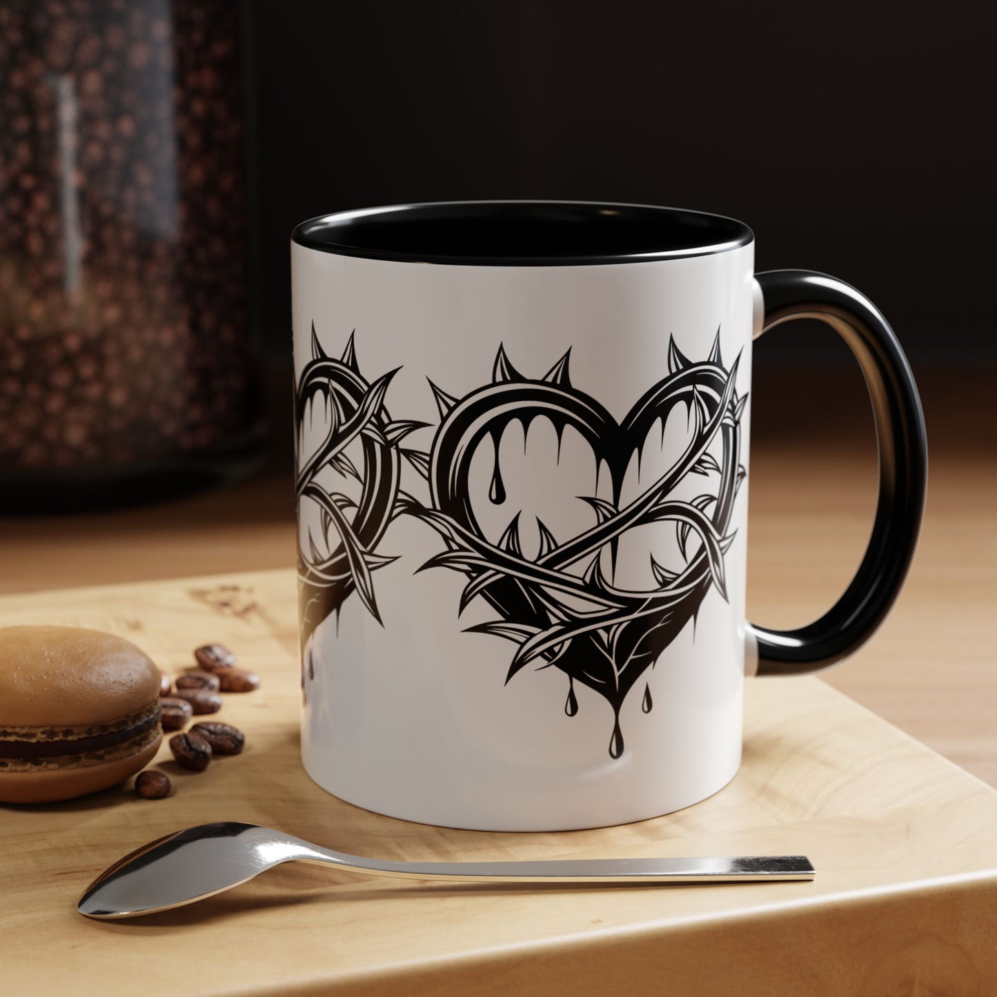Gothic Heart Mug, Unique Art Coffee Cup for Gifting, Gothic Home Decor, Perfect for Friends, Gothic Style Drinkware
