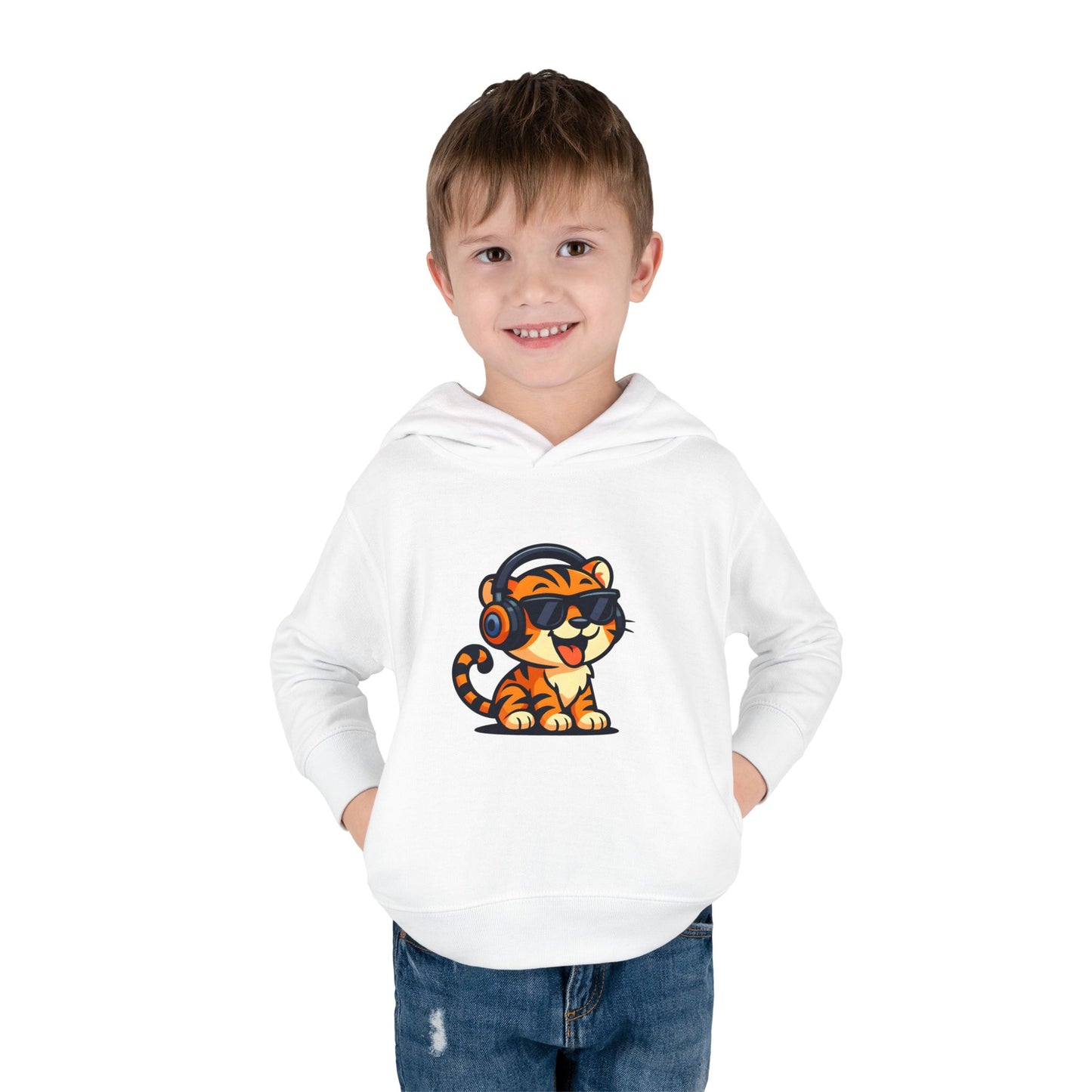 Toddler Cool Cat Fleece Hoodie - Fun Kids Apparel for Playtime, Birthday Gift, Nursery, Casual Wear, Music Lovers