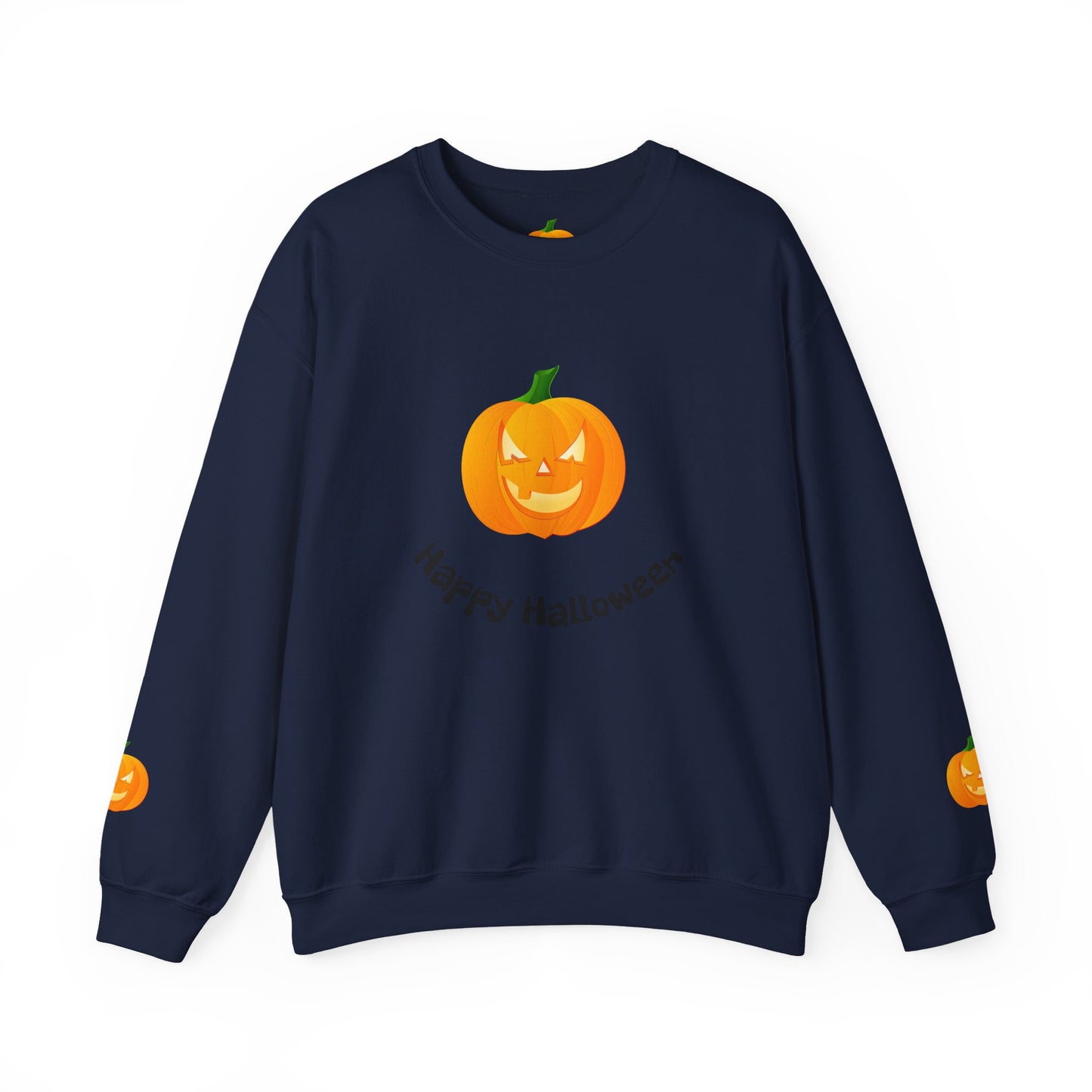 Halloween Pumpkin Sweatshirt, Cozy Fall Apparel, Unisex Crewneck for Halloween, Autumn Casual Wear, Fun Gift Idea