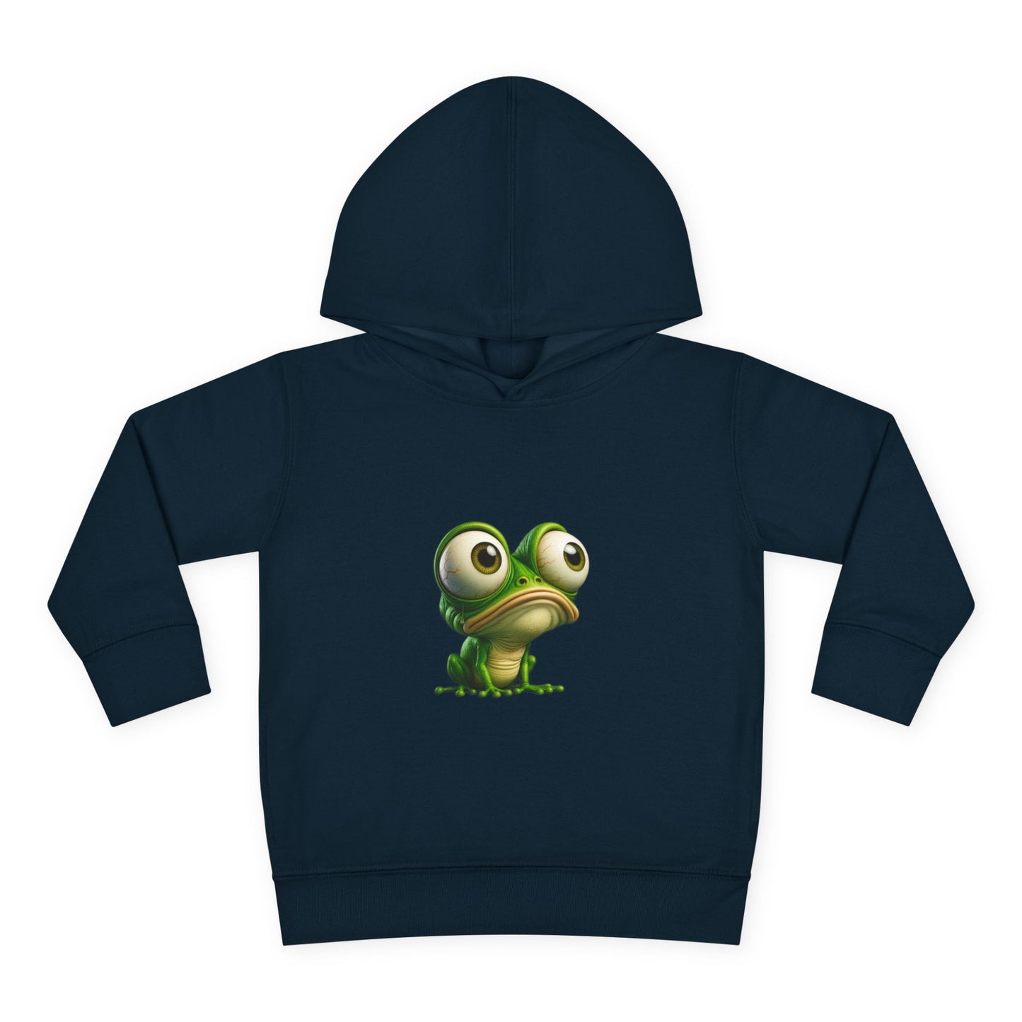 Whimsical Toddler Frog Pullover Hoodie, Cute Kids Fleece Sweater, Playful Toddler Clothing, Children's Gift, Animal Lover Apparel
