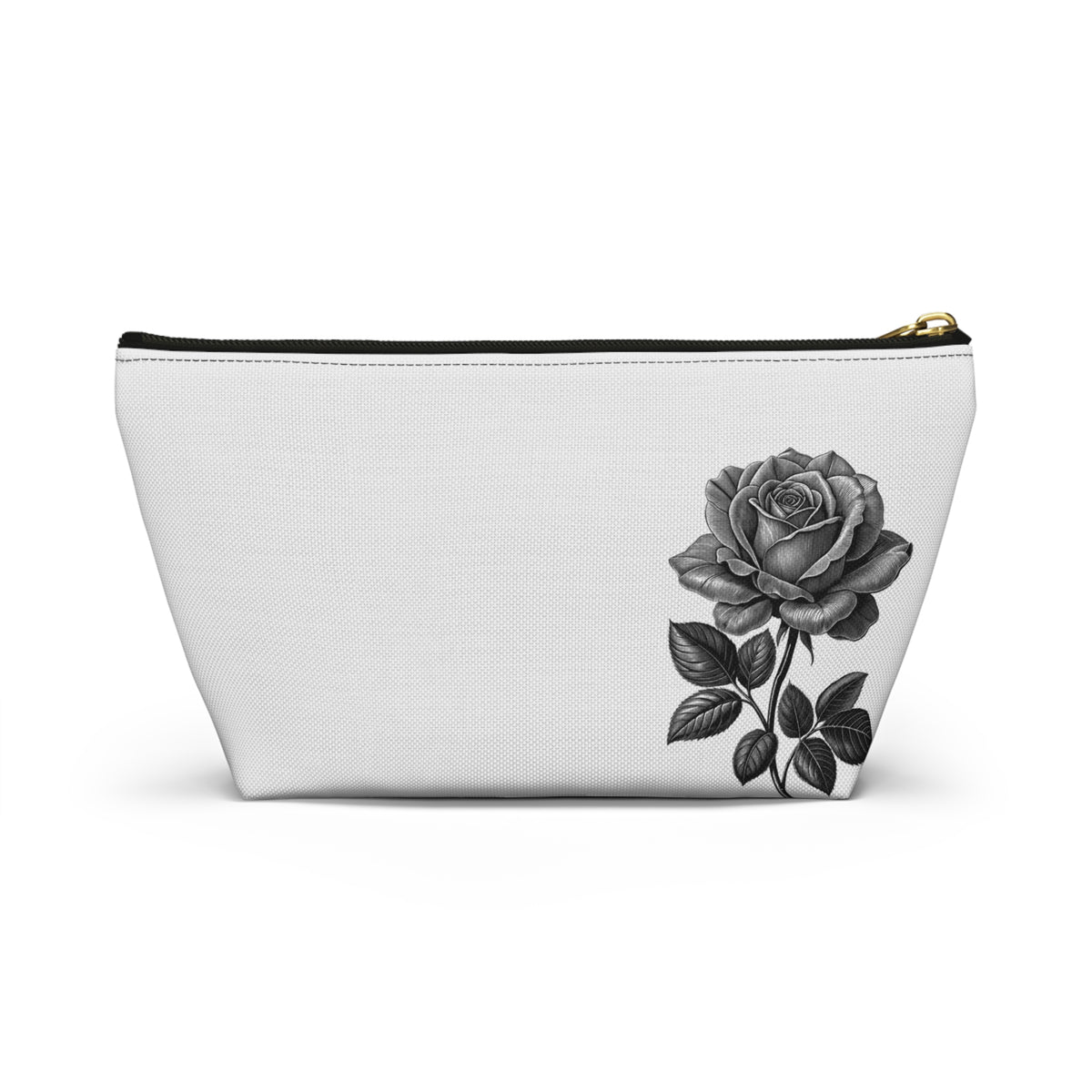 Black Rose Accessory Pouch | Makeup Bag | Travel Organizer | Gift for Her | Floral Design | Elegant Storage