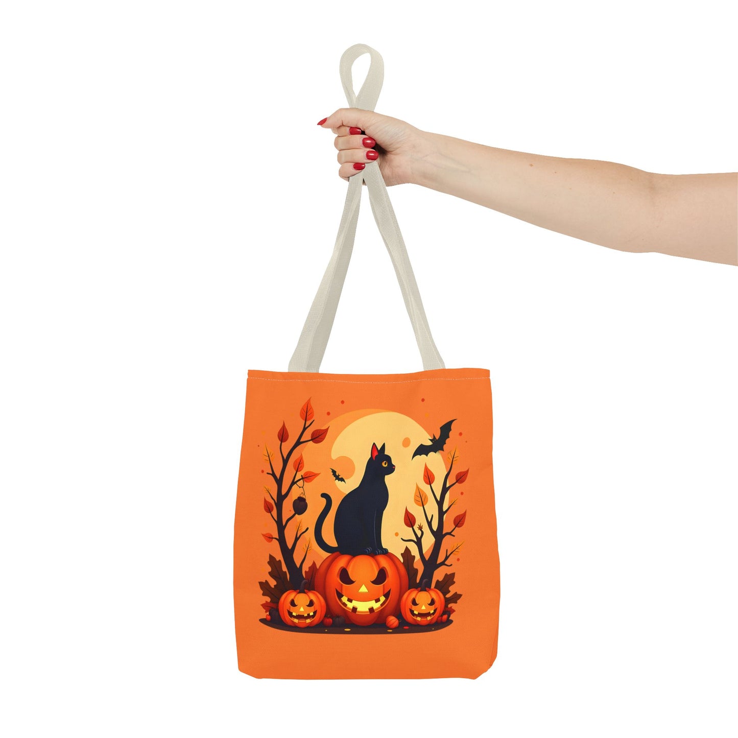 Halloween Cat Tote Bag | Spooky Halloween Accessory, Trick or Treat, Gift for Cat Lovers, Fall Fashion Must-Have, Pumpkin Decor