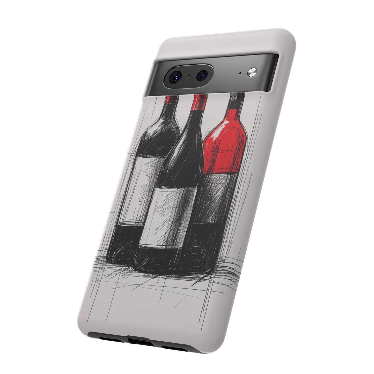 Wine Lover's Phone Case, Tough Phone Cover, Artistic Wine Design, Gift for Wine Enthusiasts, Customizable Case, Unique Wine Art