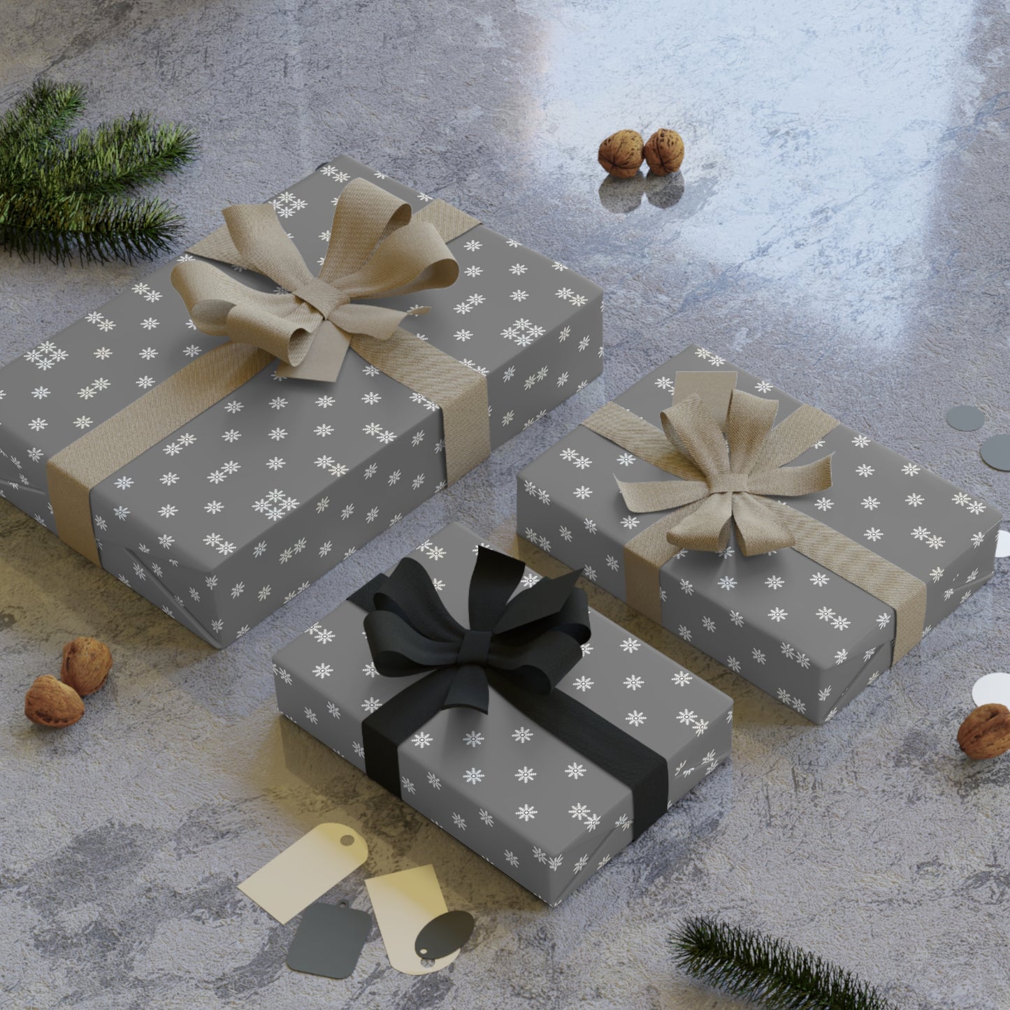 Stylish Gift Wrapping Paper Roll - Elegant Grey Polka Dot Design, Holiday & Birthday Wrap, Perfect for Any Occasion, Premium Quality