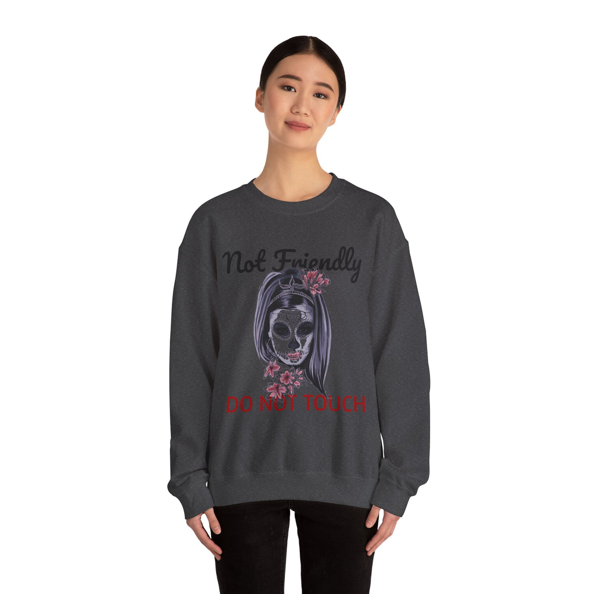 Edgy Skull Graphic Crewneck Sweatshirt | Halloween Gift, Casual Wear, Unisex Apparel, Cozy Sweatshirt, Unique Graphic Design
