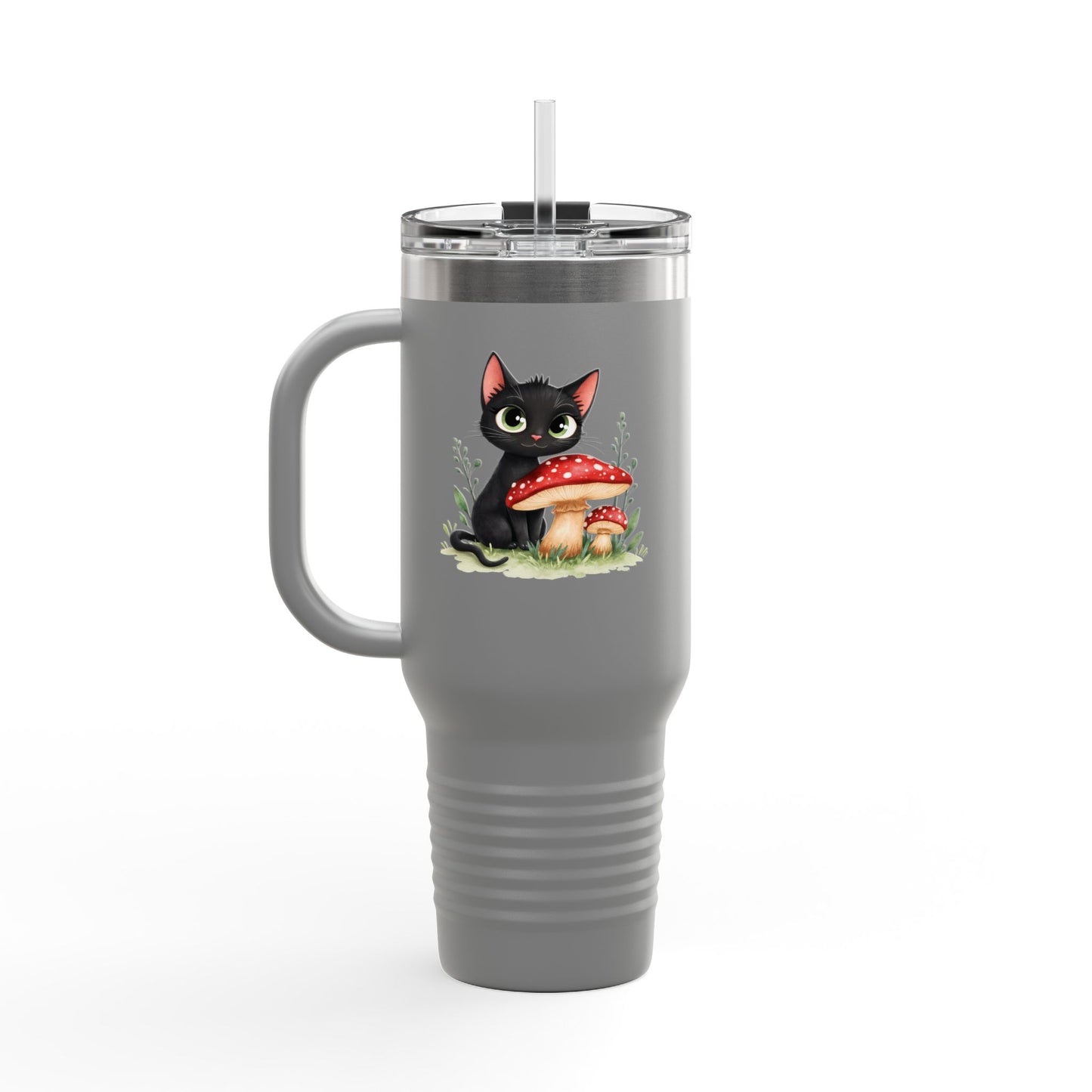 Cute Cat & Bunny Insulated Travel Mug - 40oz Drink Holder for Coffee, Tea, Gifts, Animal Lover, Travel