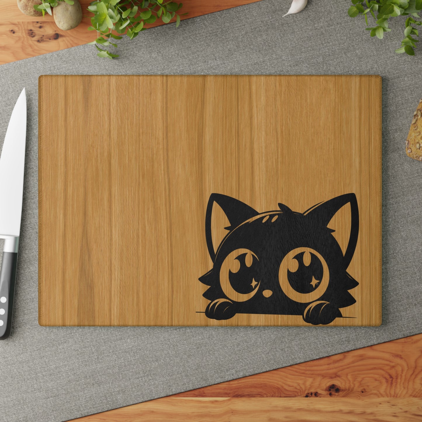 Cute Cat Glass Cutting Board, Kitchen Decor, Gift for Cat Lovers, Unique Kitchenware, Cooking Accessory, Pet-themed Housewarming Gift