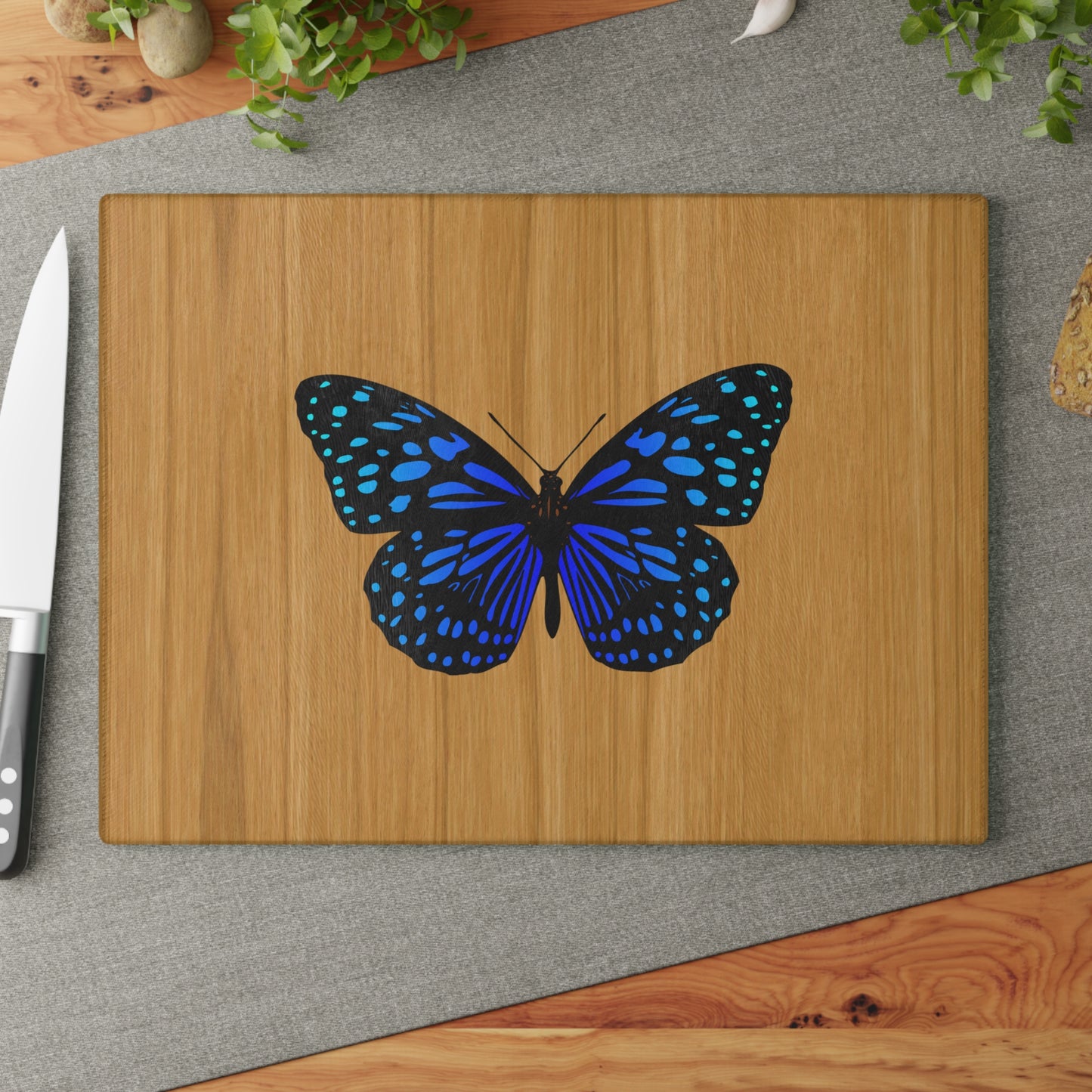 Butterfly Glass Cutting Board, Unique Kitchen Art, Gifts for Chefs, Wedding Registry, Butterfly Decor, Nature Lover Present