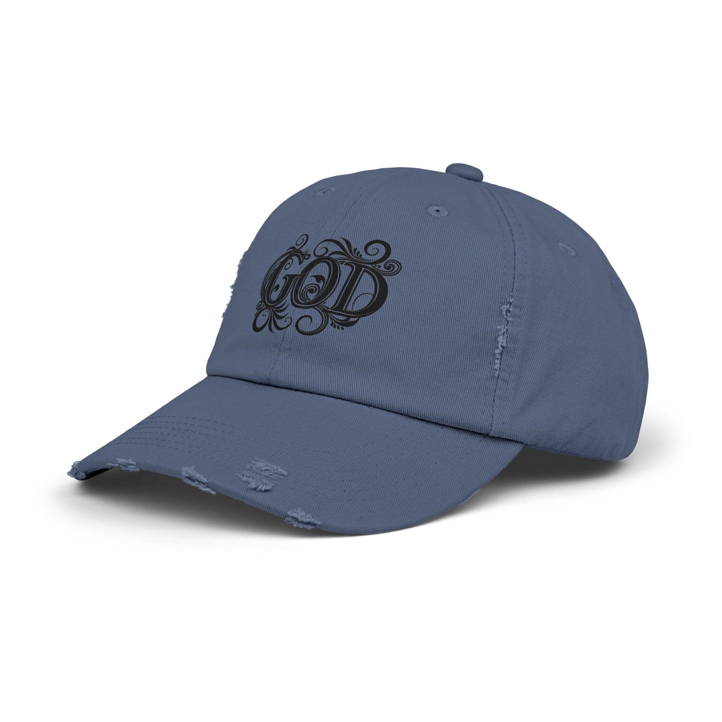 Distressed God Cap, Unisex Casual Hat, Trendy Vintage Cap, Faith Inspired Headwear, Gift for Religious Devotees