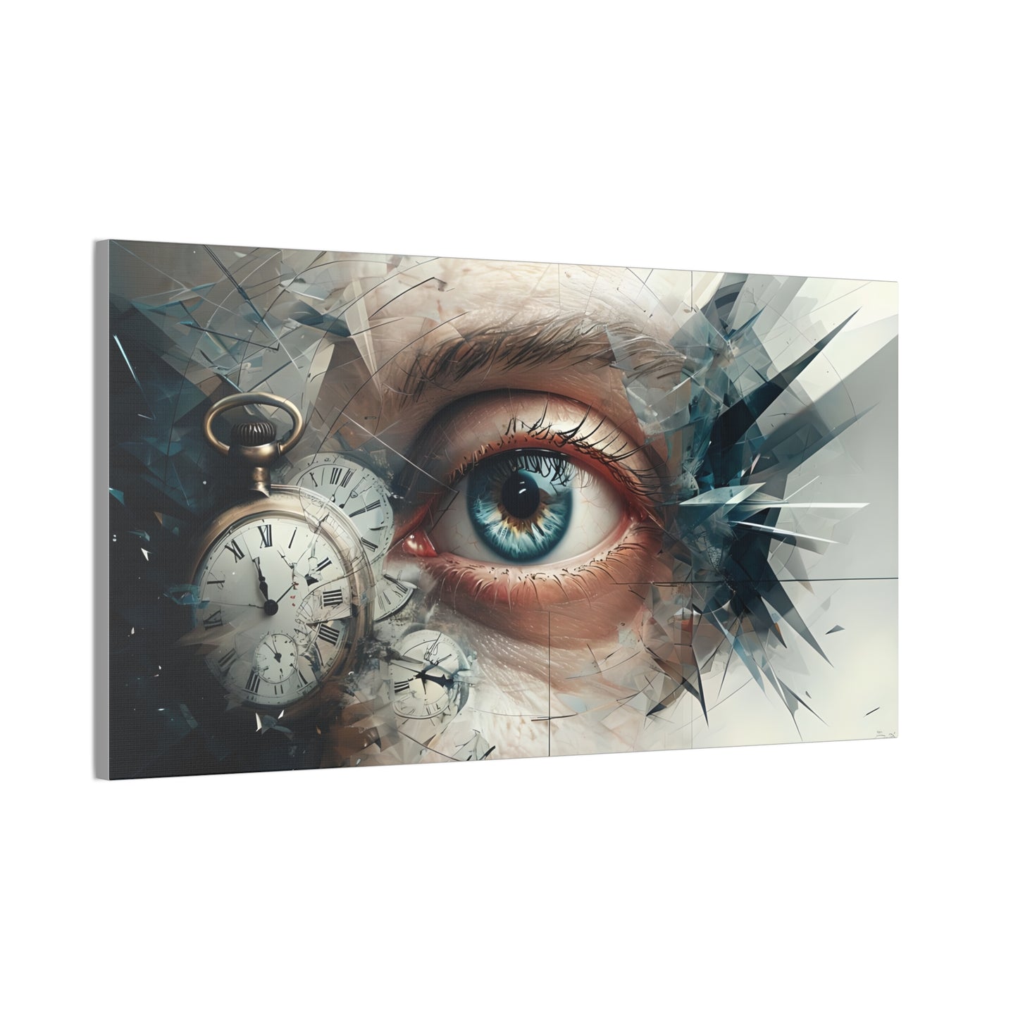 Surreal Canvas Wall Art, Eye with Vintage Clock
