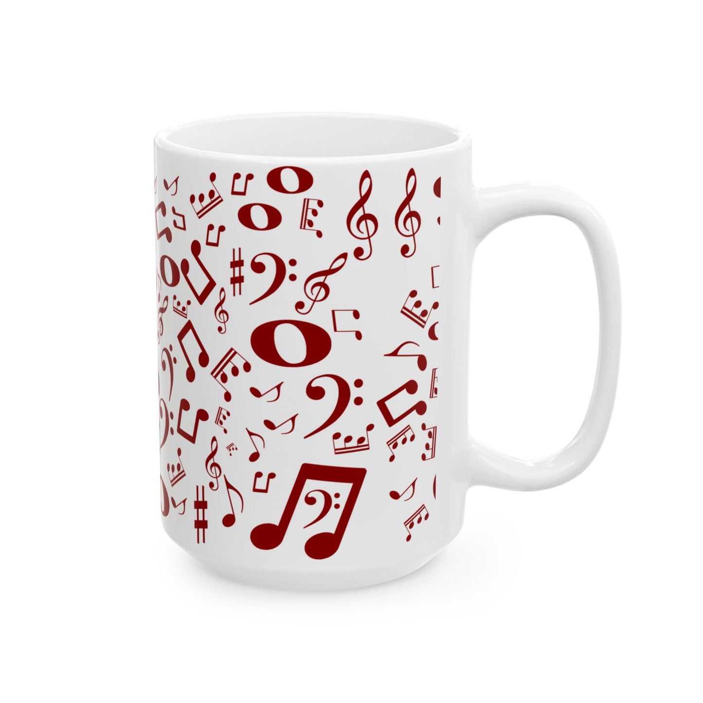Musical Notes Ceramic Mug - Perfect Gift for Music Lovers, Tea & Coffee Mug, 11oz & 15oz Sizes, Unique Gift for Musicians, Home Decor