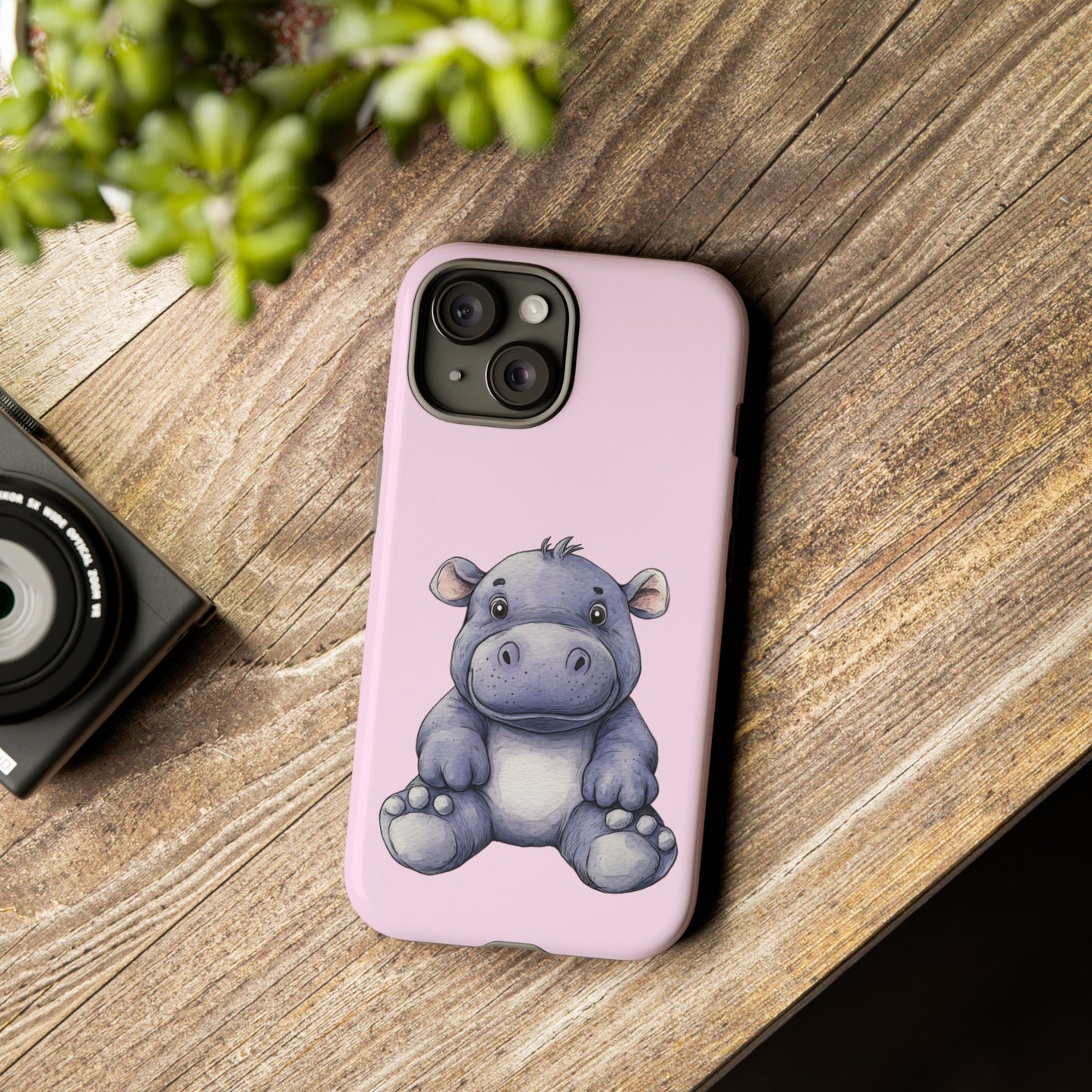 Cute Hippo Phone Case - Tough Cases, Animal Phone Cover, Kawaii Accessories, Gifts for Kids, Unique Tech Gear