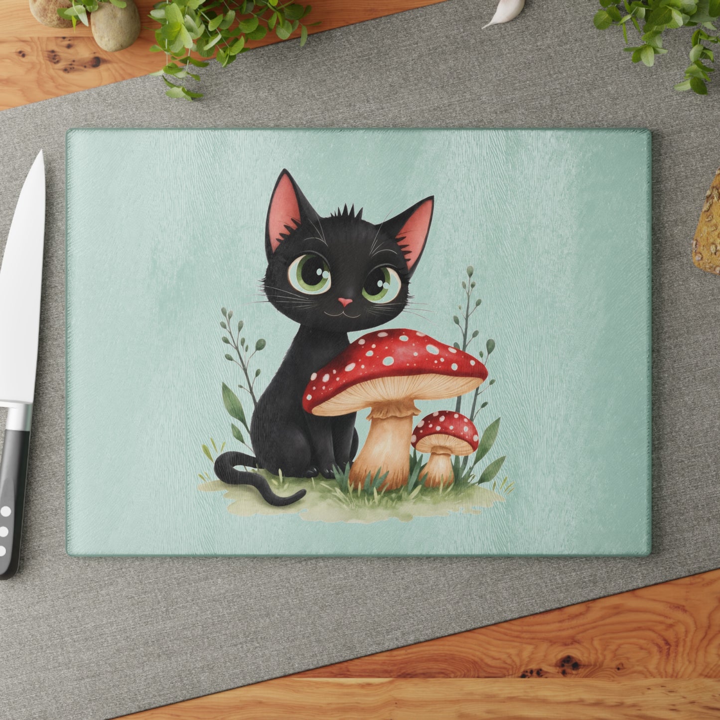 Whimsical Cat Glass Cutting Board, Cute Kitchen Decor, Cat Lover Gift, Unique Housewarming Gift, Cooking Accessory, Pet-Themed Kitchenware
