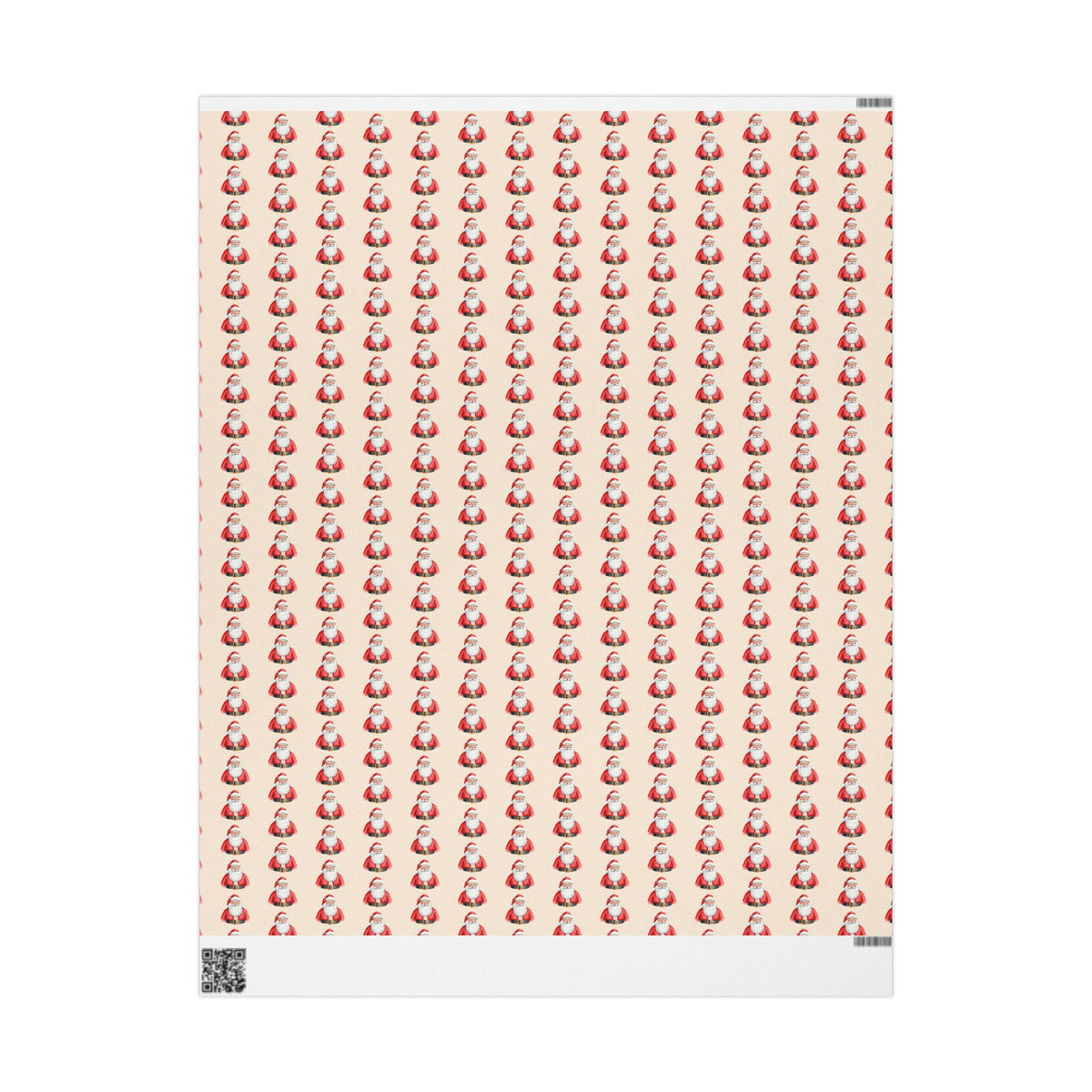 Santa Pattern Wrapping Paper Roll — Vintage Christmas Gift Wrap
