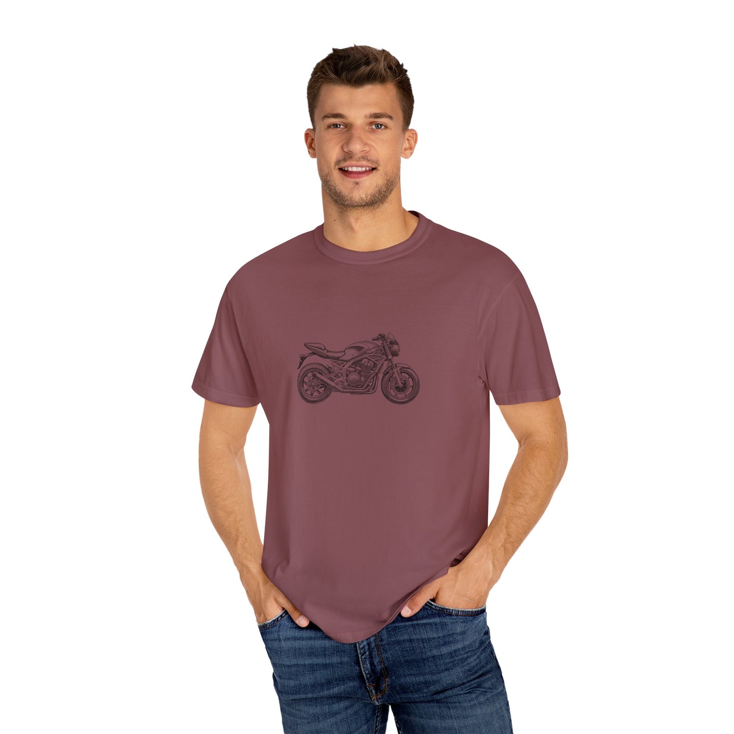 Motorcycle Vibes Unisex Garment-Dyed T-Shirt, Biker Tee for Motorcycle Enthusiasts, Gift for Riders, Casual Wear, Adventure Apparel