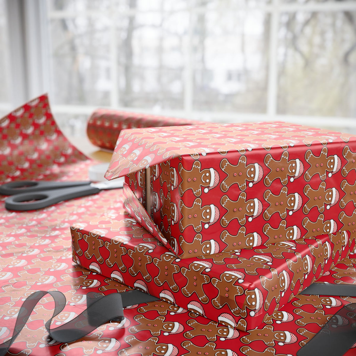 Gingerbread Holiday Wrapping Paper Roll