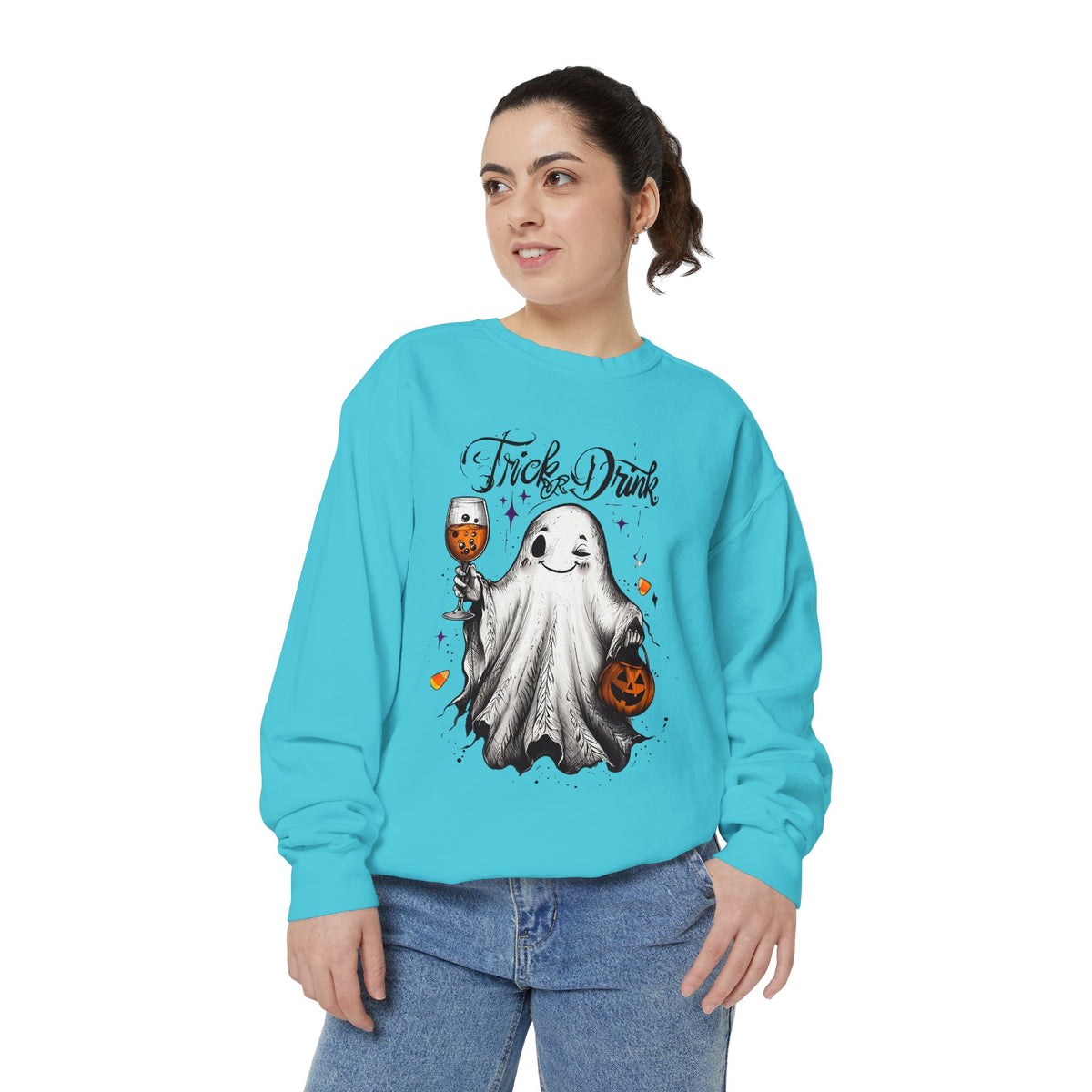 Spooky Ghost Sweatshirt | Trick or Treat Apparel, Halloween Gift, Cozy Unisex Top, Fall Fashion, Casual Wear